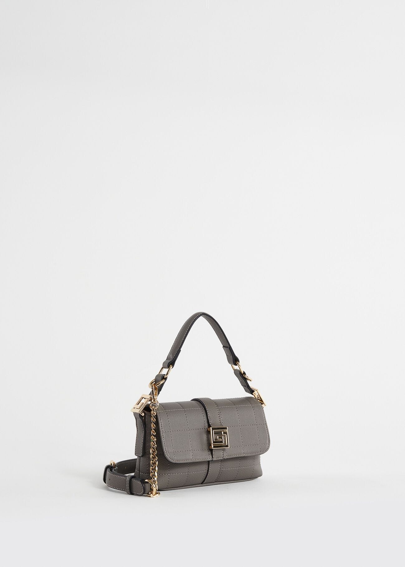 Mini borsa a spalla grigia