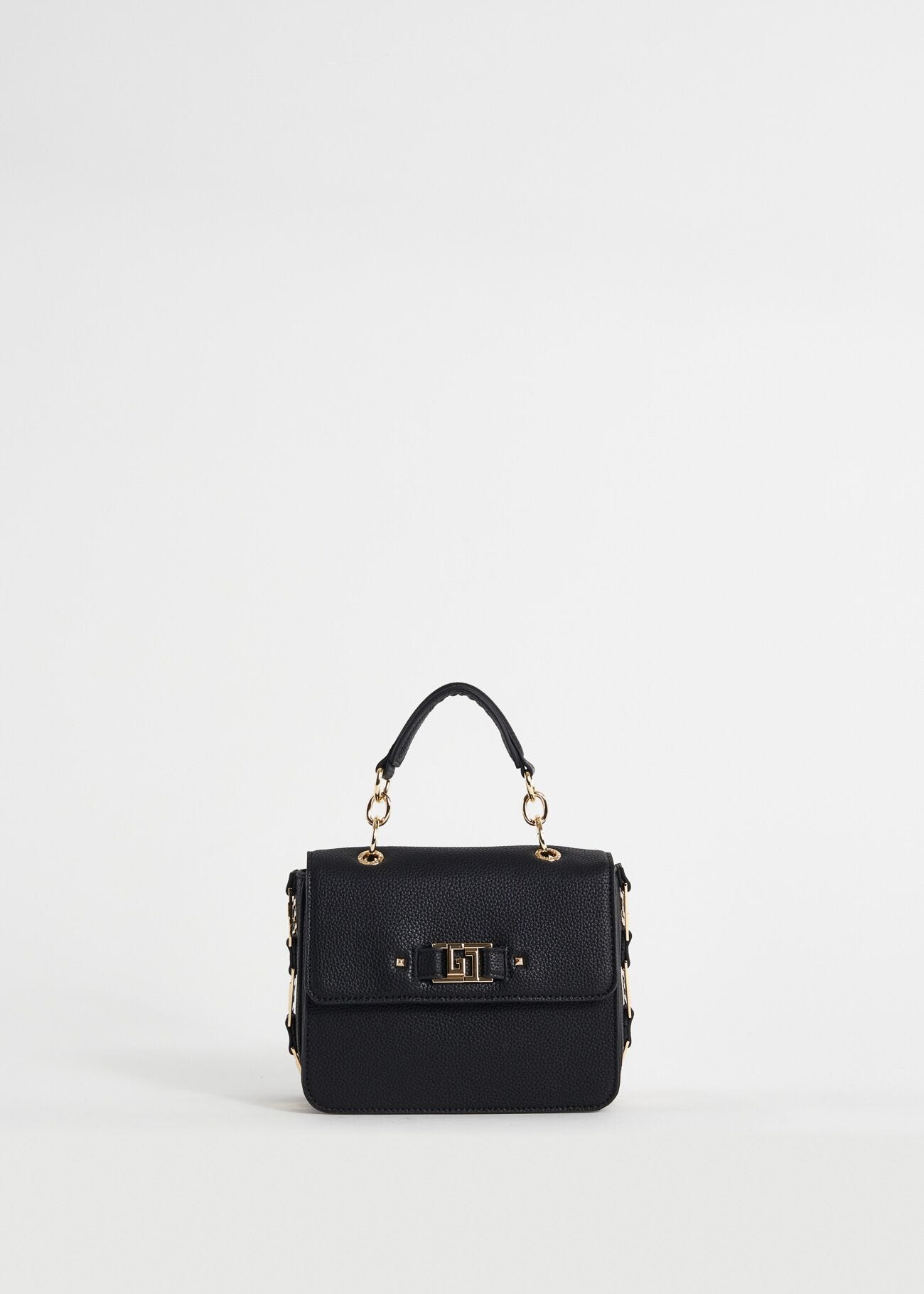 Black handbag with shoulder strap