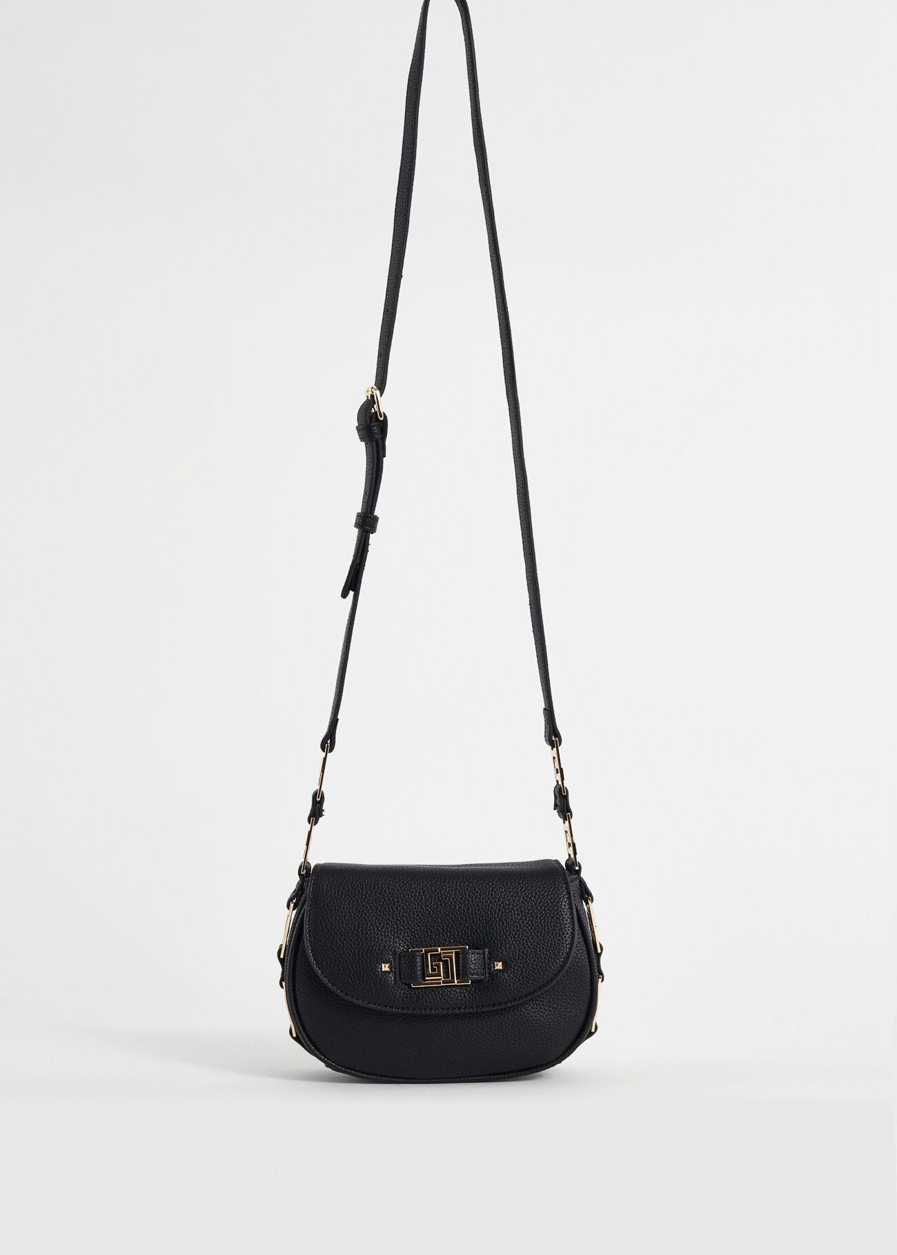 Sac porté croisé en similicuir noir