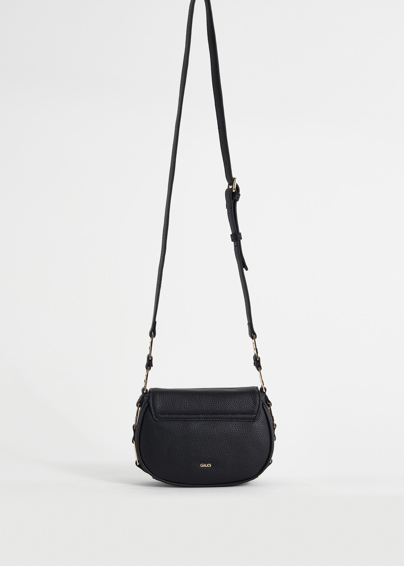 Sac porté croisé en similicuir noir