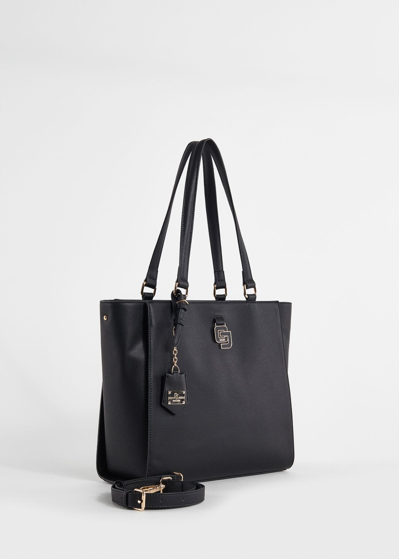 Shopping bag nera con tracolla