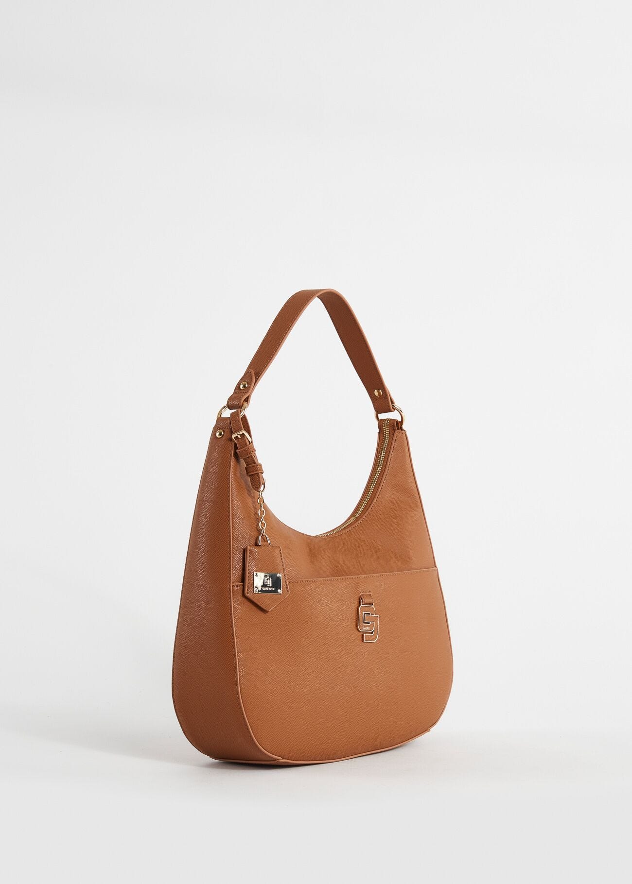 Bolso hobo beige de piel sintética