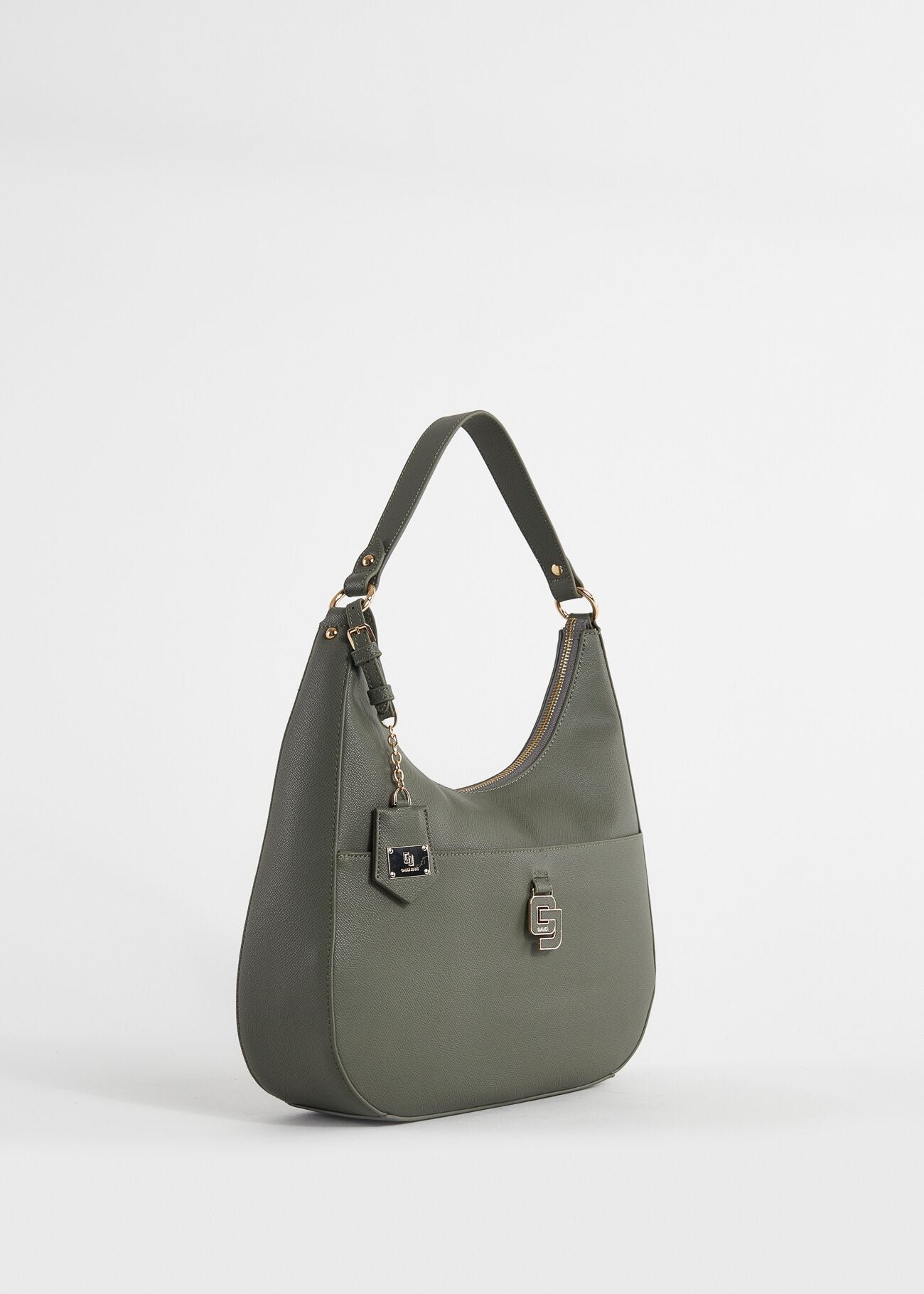 Bolso hobo verde de piel sintética