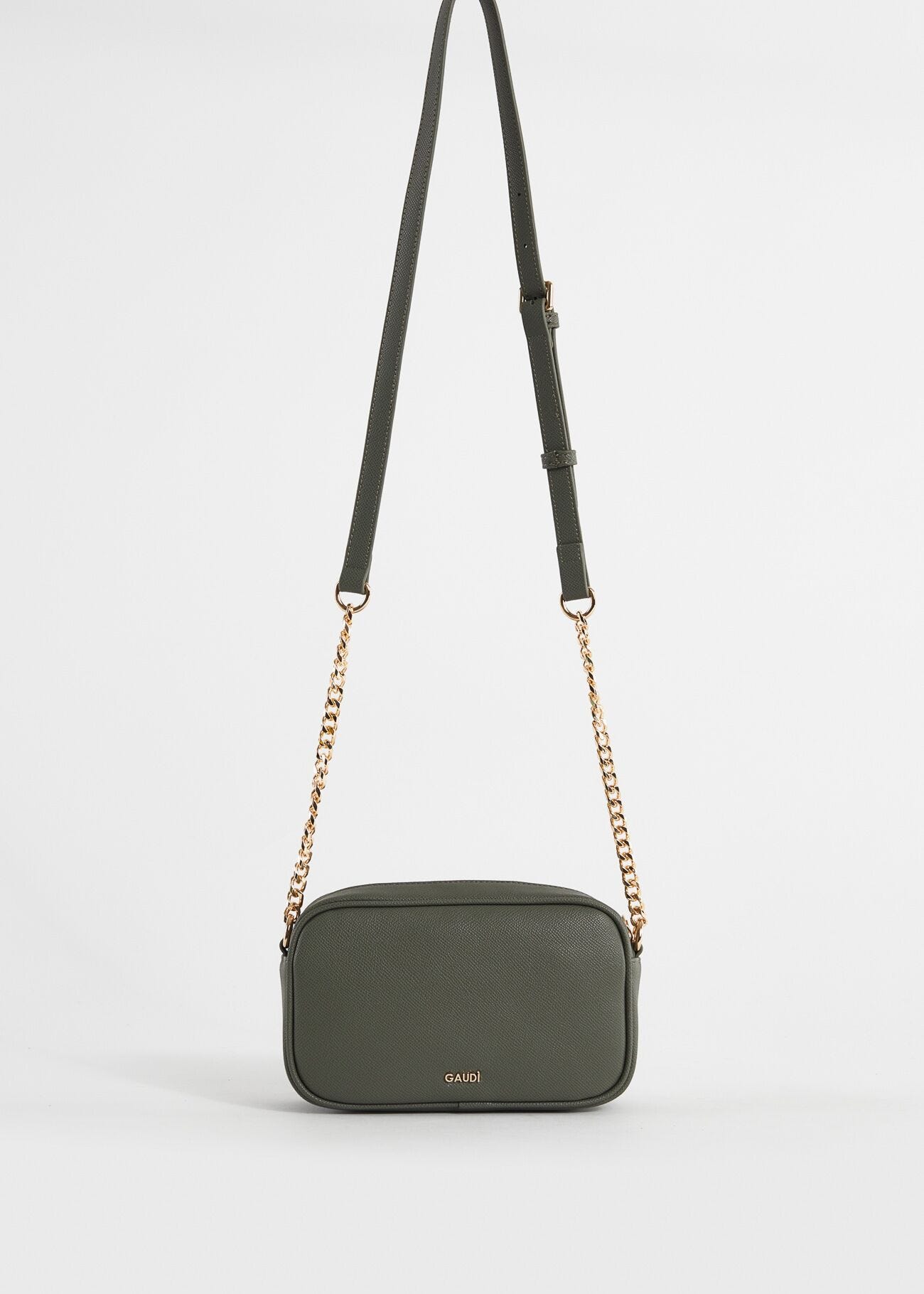 Green crossbody bag with charm