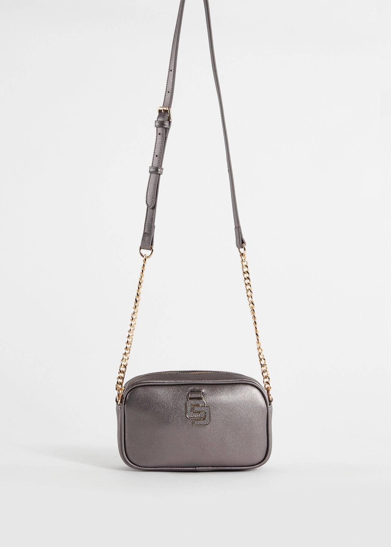 Laminated crossbody bag with charm