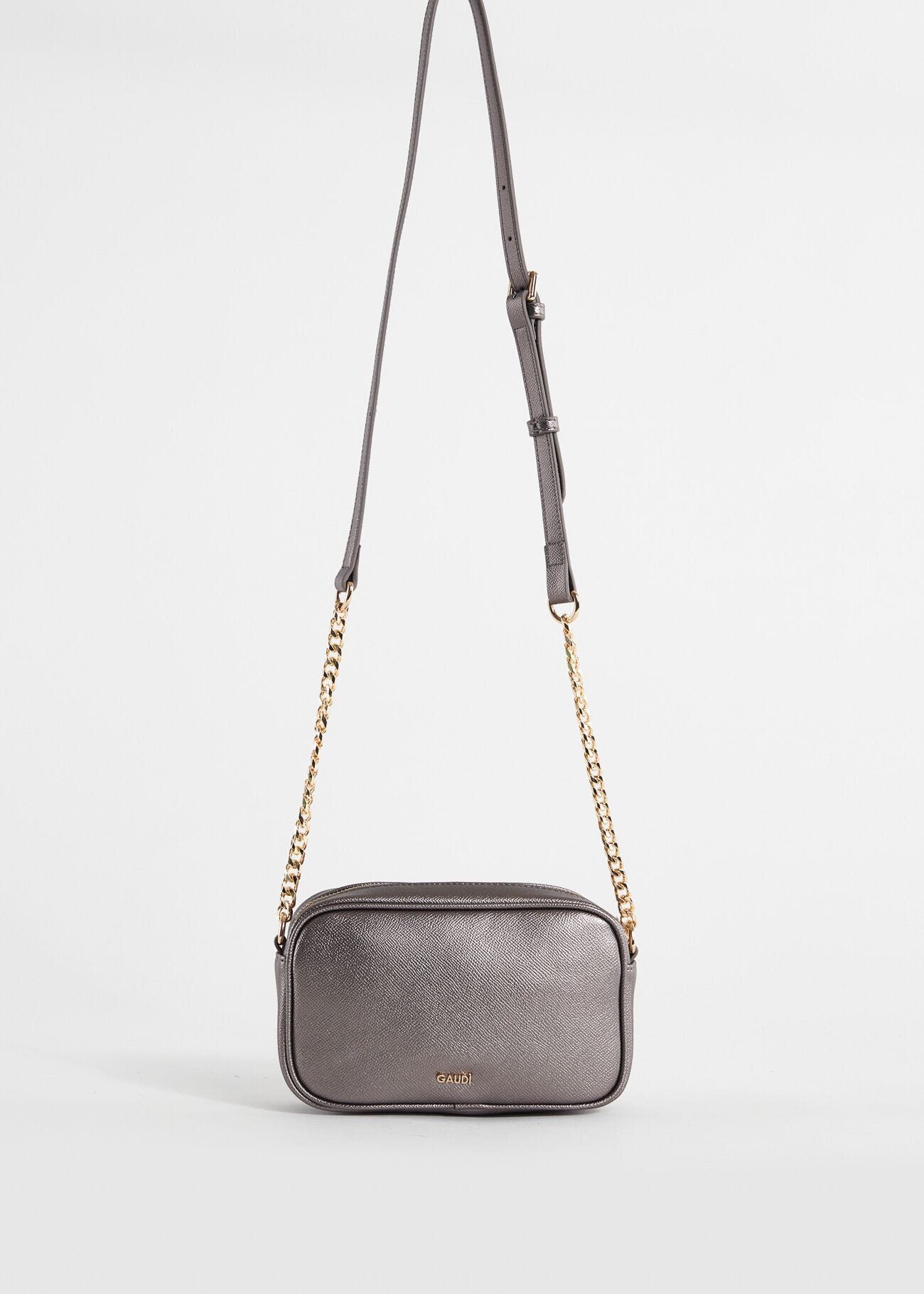 Laminated crossbody bag with charm