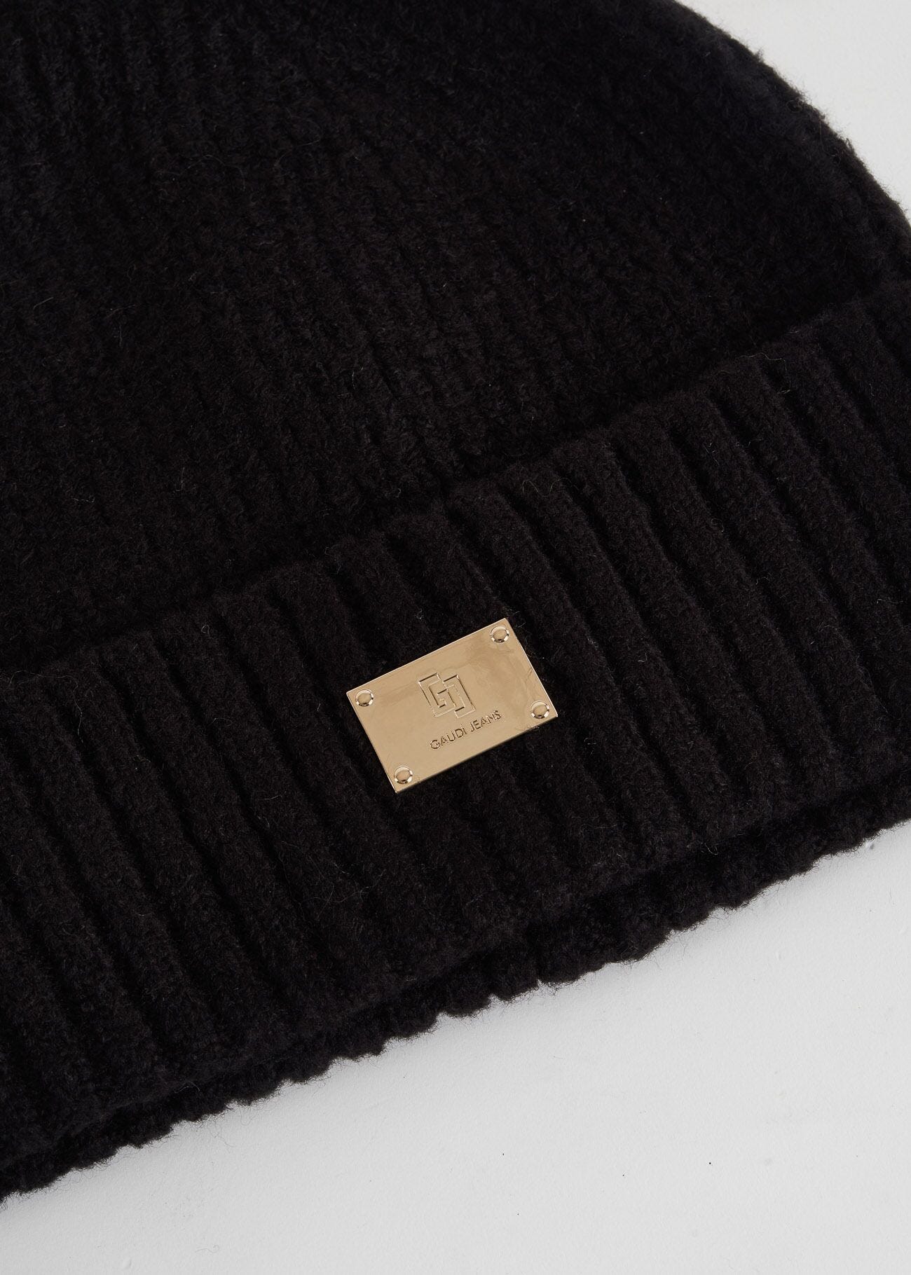 Berretto beanie nero in maglia