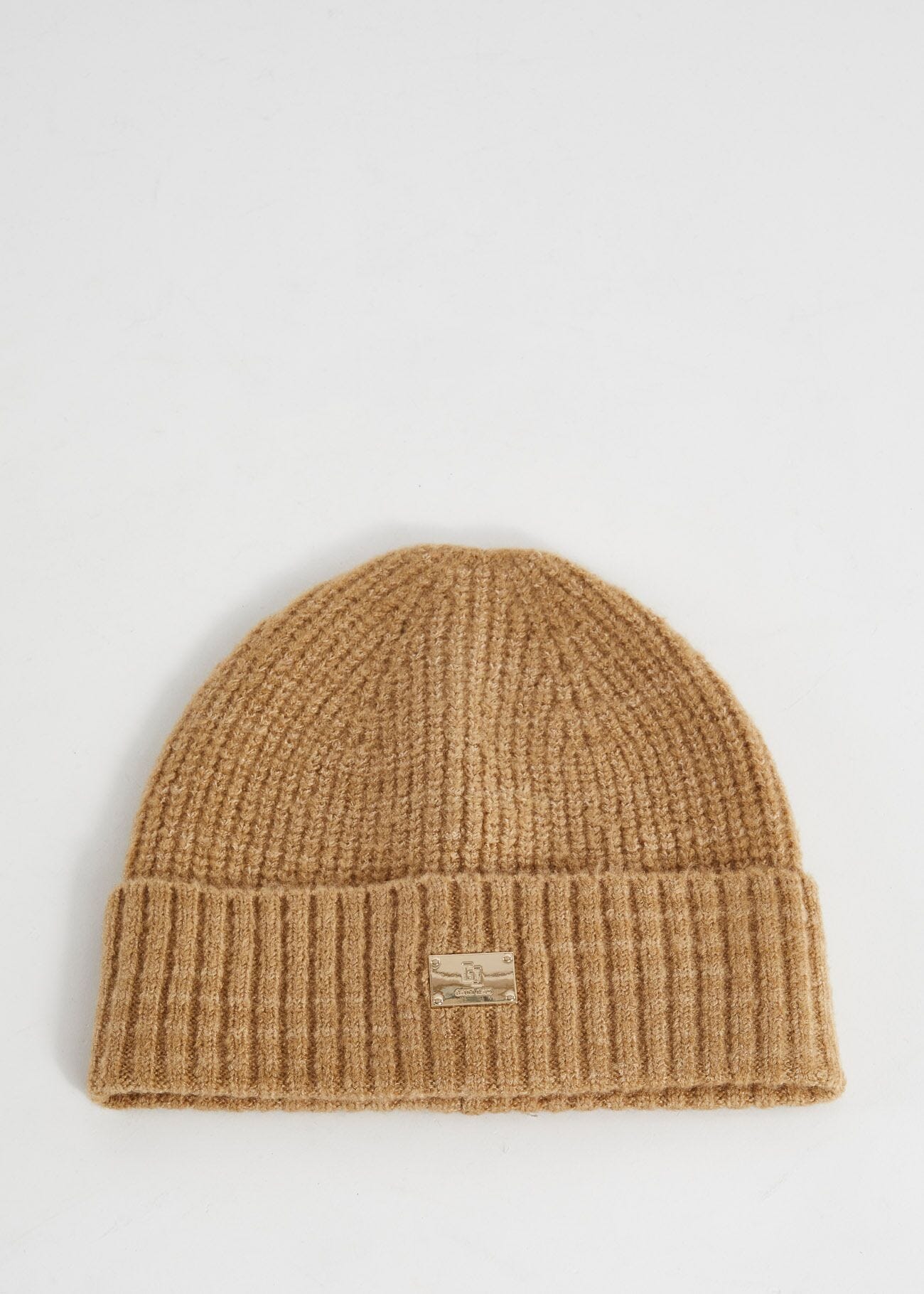 Berretto beanie beige in maglia