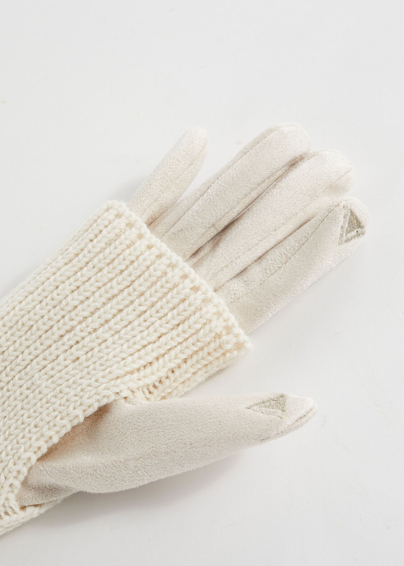 White gloves with muffs