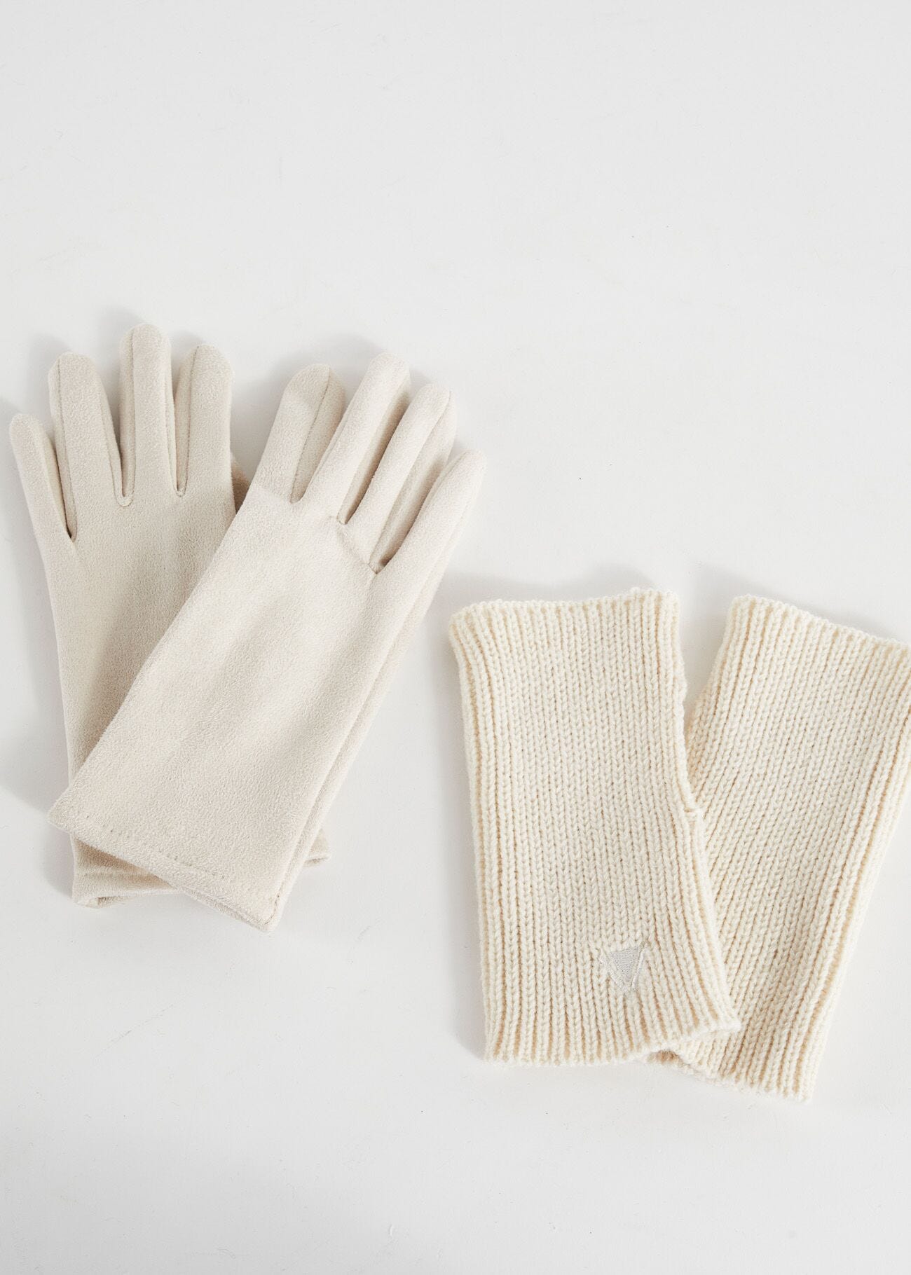 White gloves with muffs