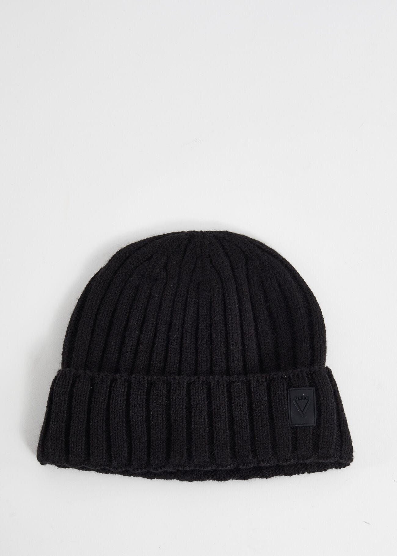 Gorro beanie negro acanalado