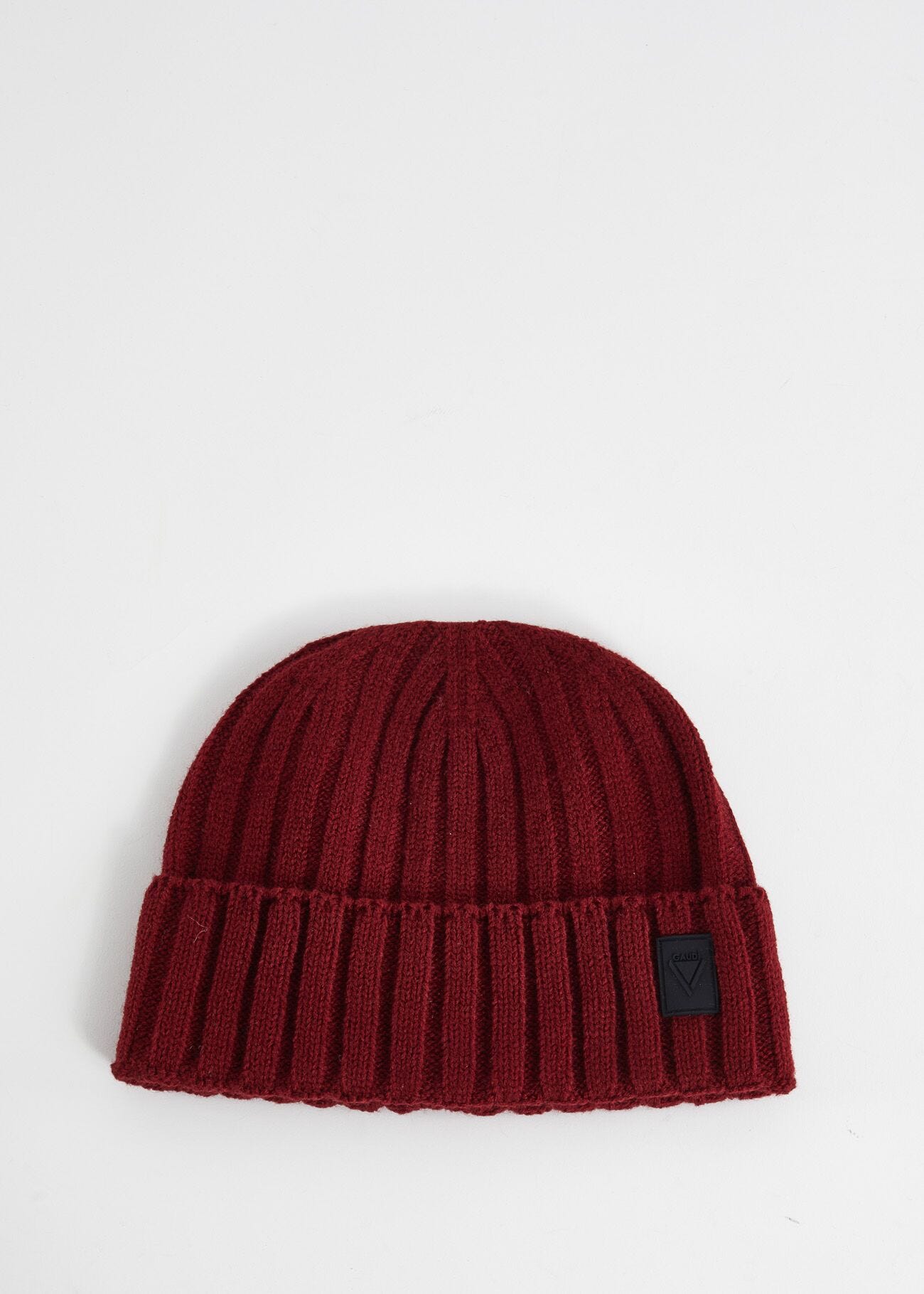 Brown, ribbed beanie hat