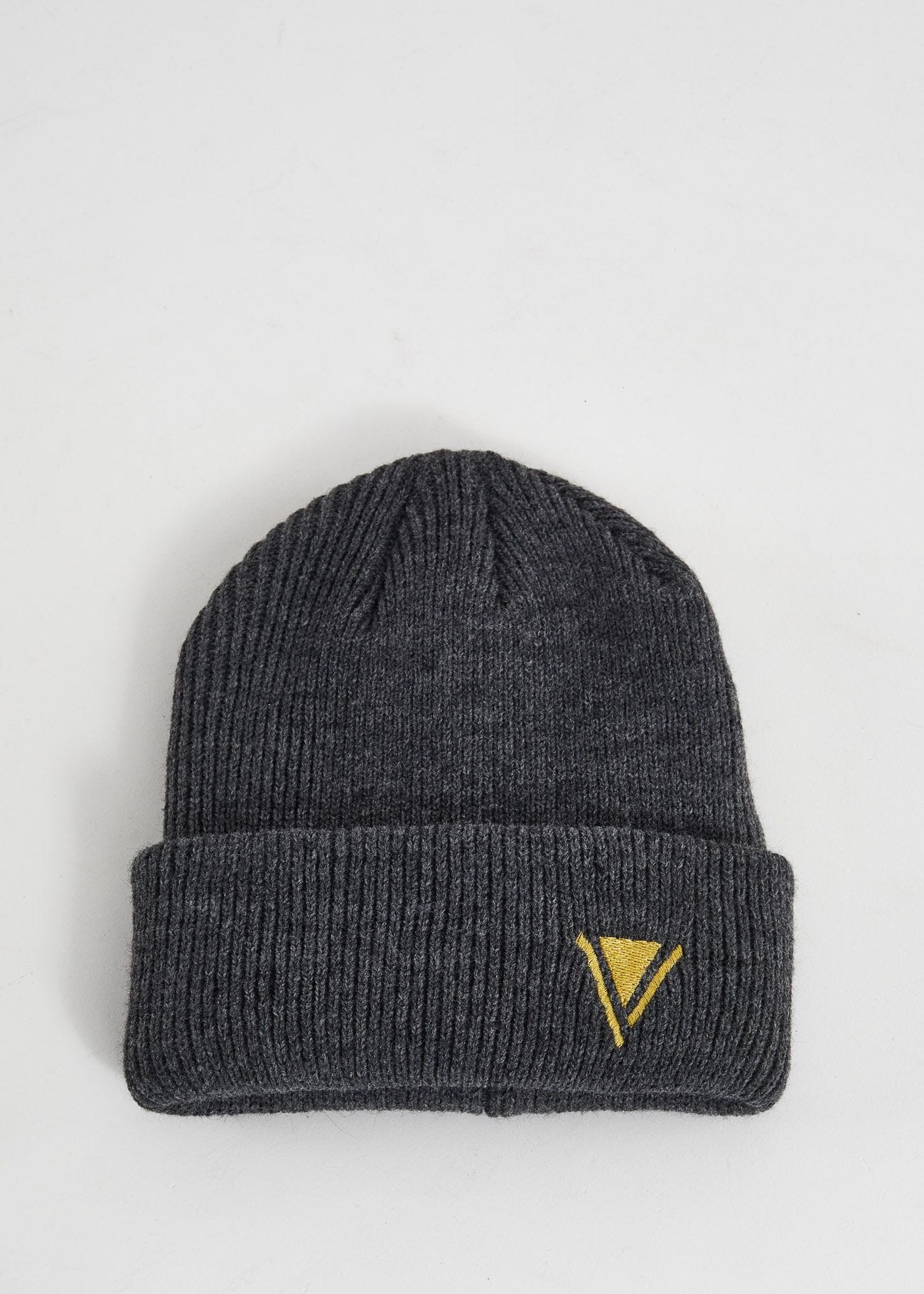 Grey knitted beanie hat