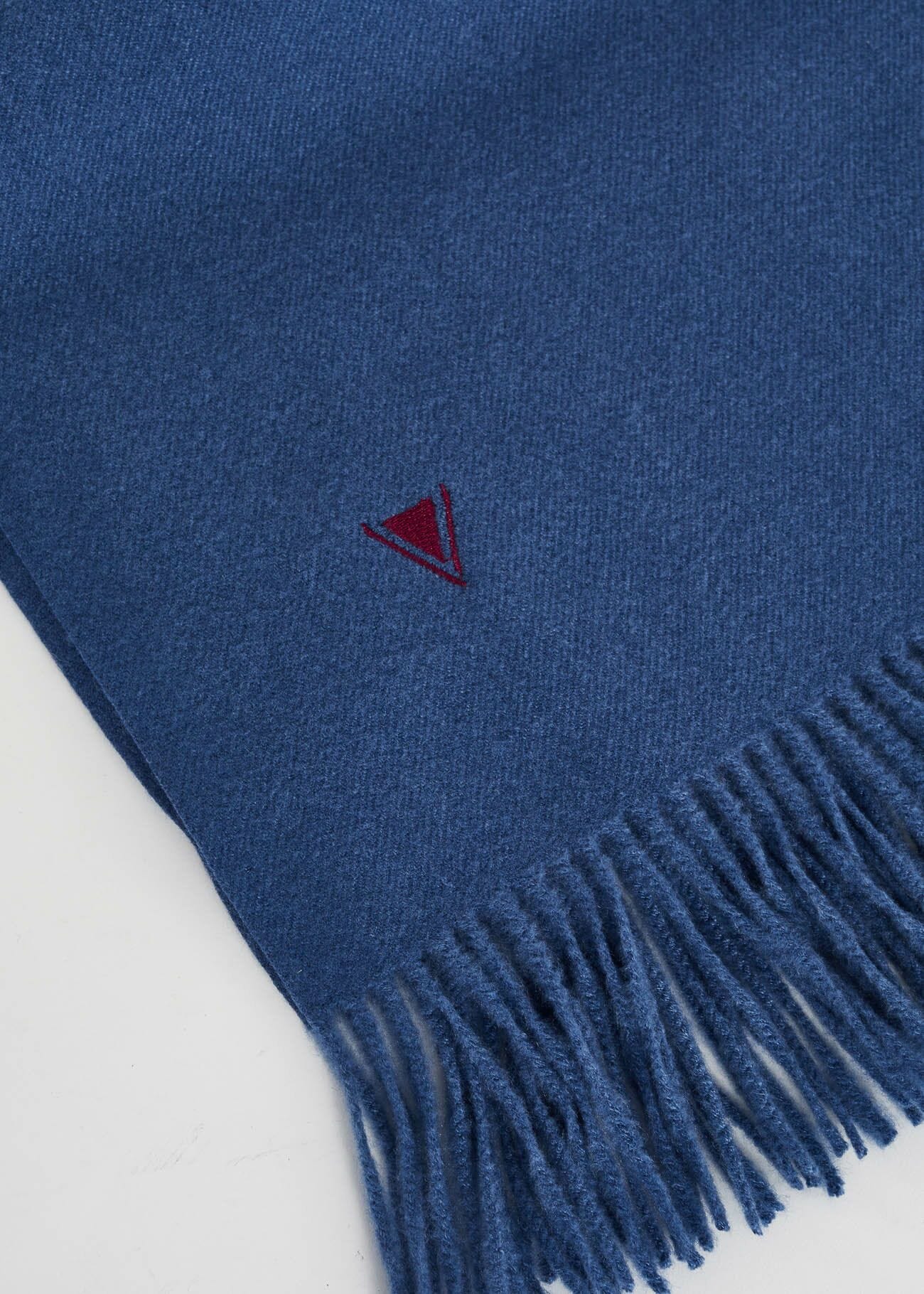 Sciarpa blu con frange