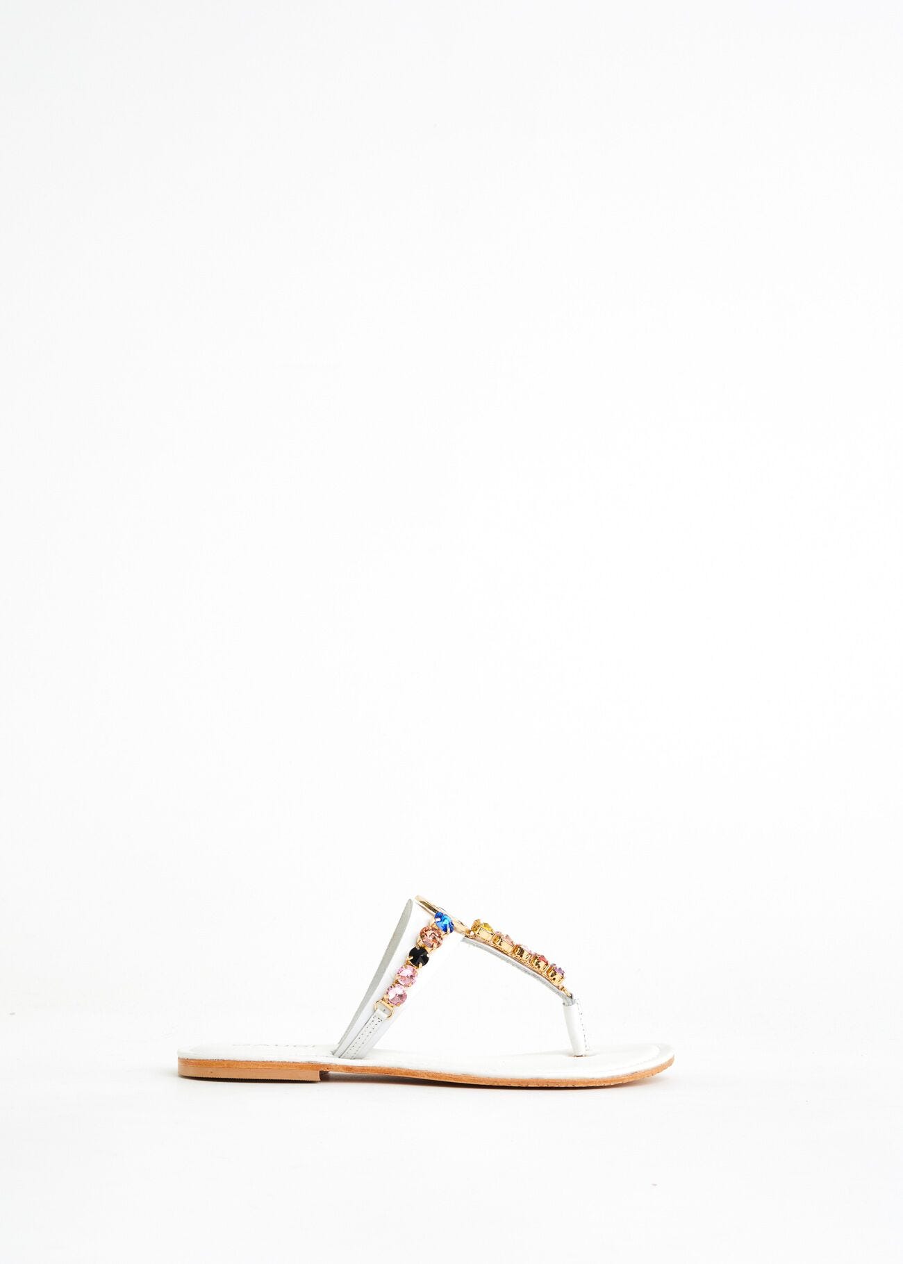 Sandalias planas con strass