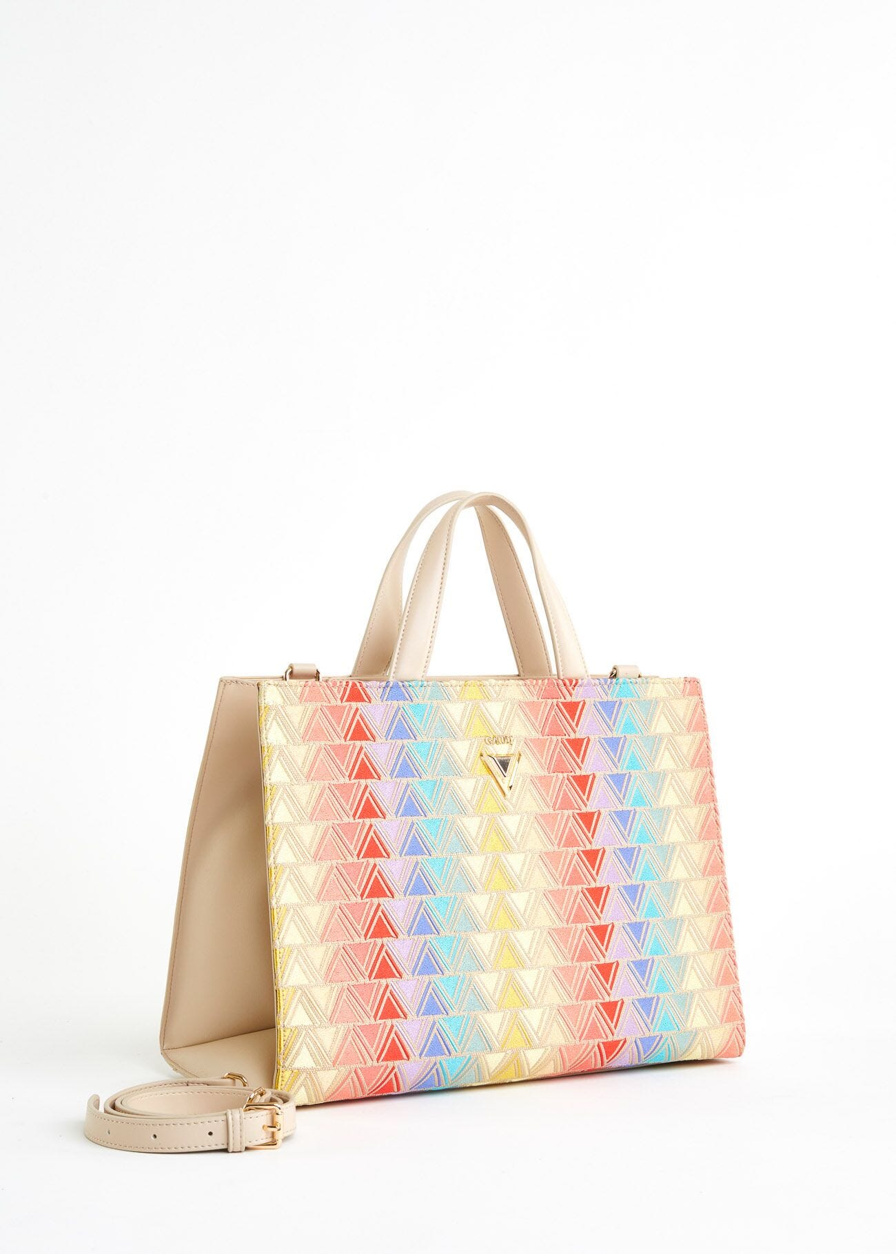 Sac à main avec broderie multicolore