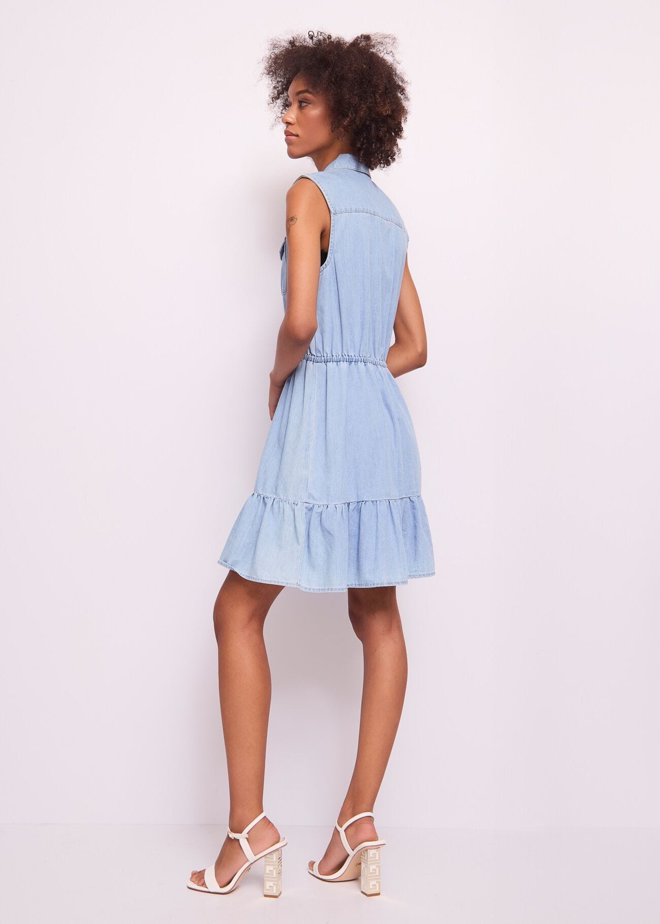 Vestido de mujer en dénim de algodón