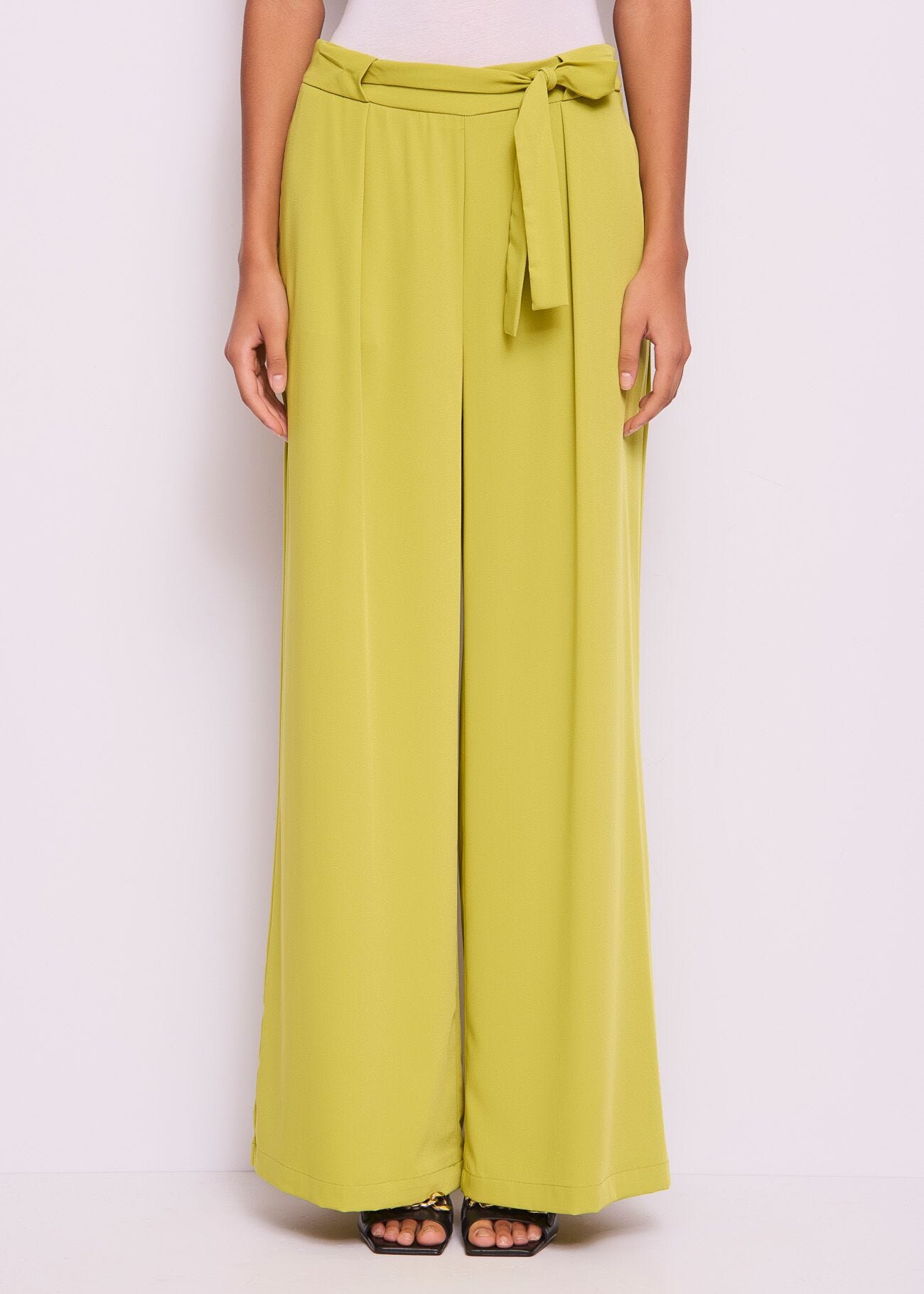 Pantaloni da donna verdi con pinces
