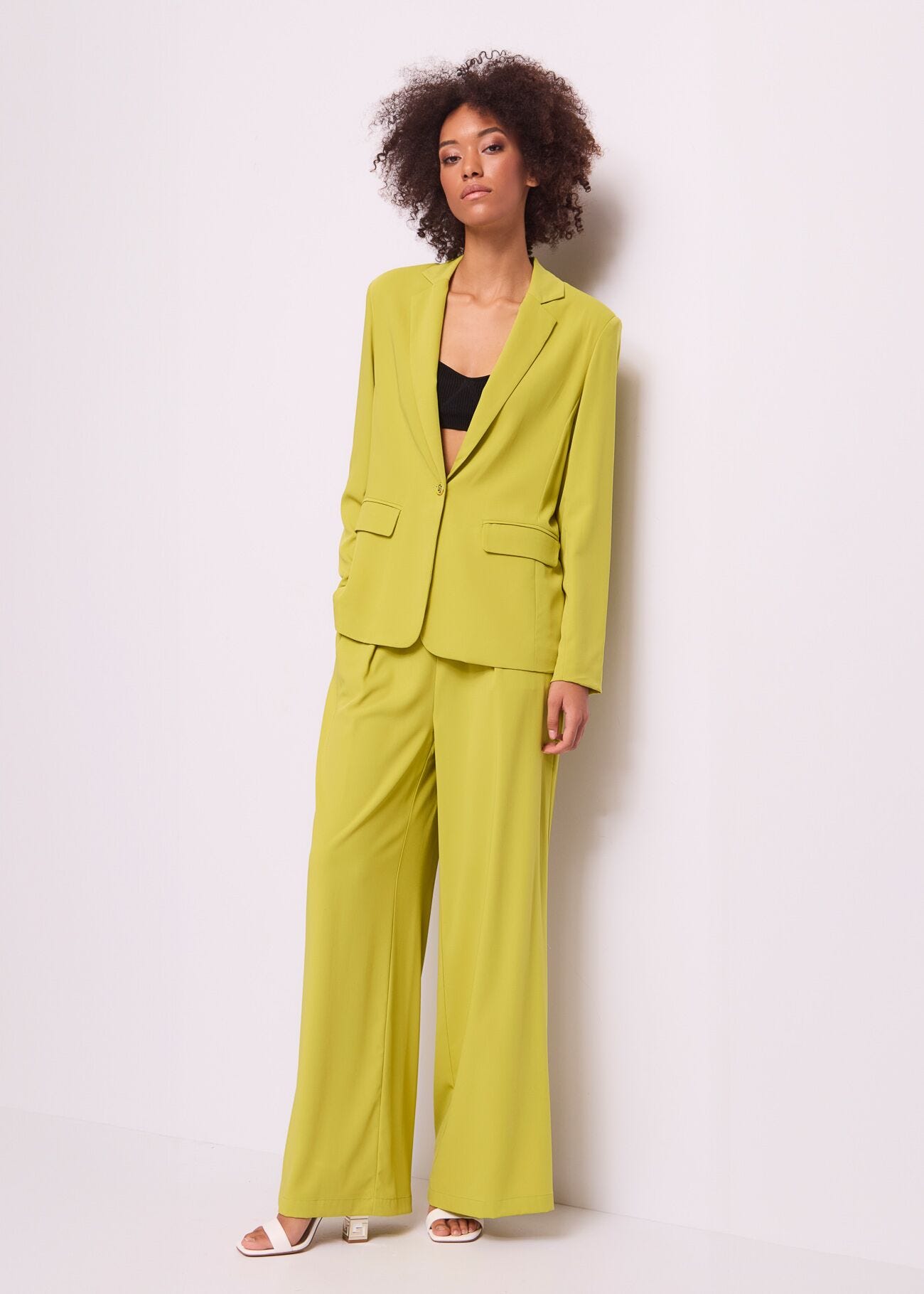 Pantaloni da donna verdi con pinces