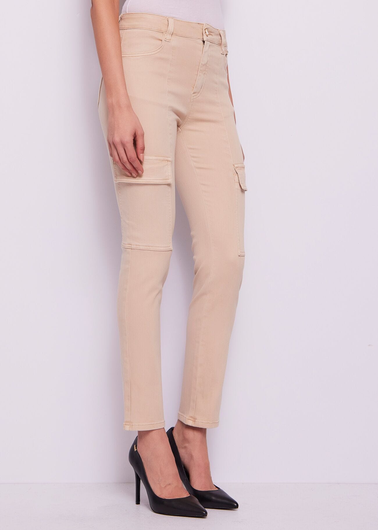 Jean cargo skinny en coton
