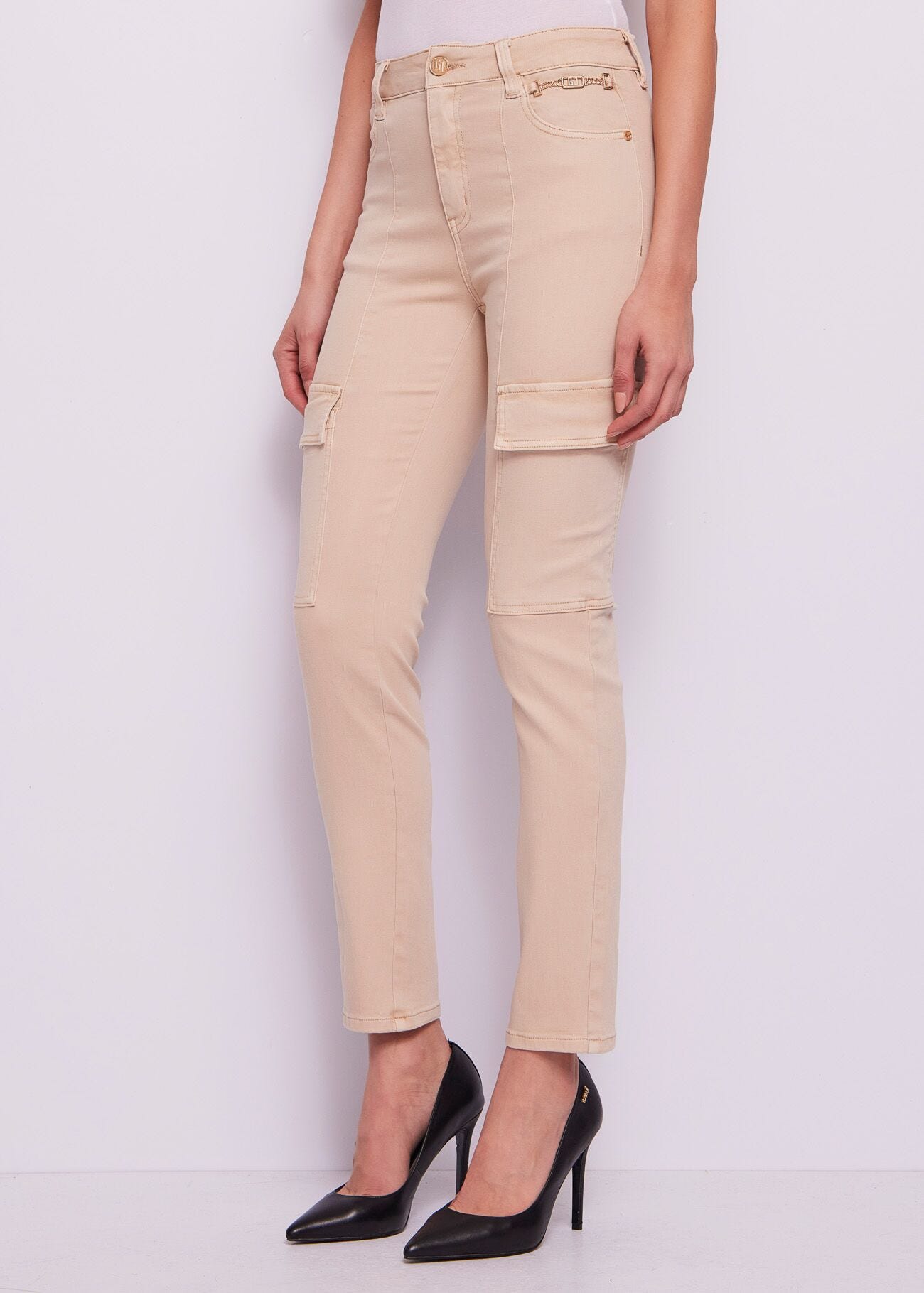 Jean cargo skinny en coton