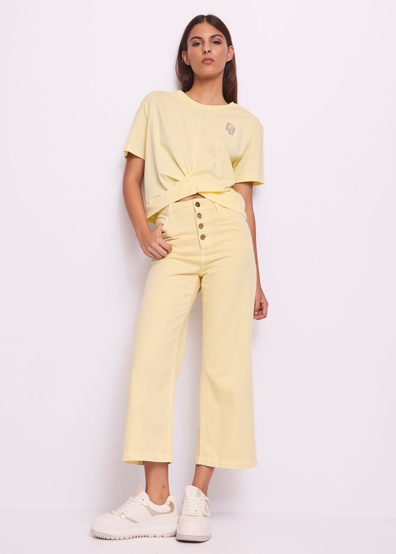 Jean droit en coton pour femme