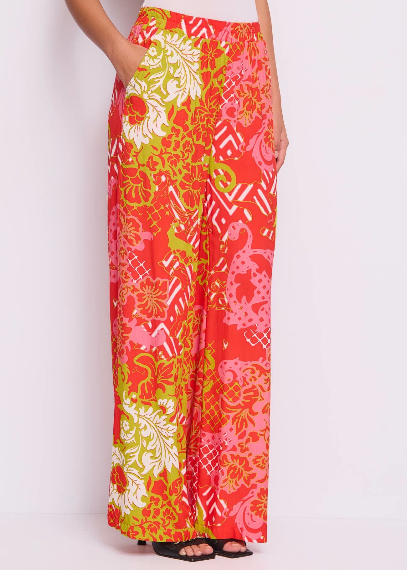 Pantalon en mousseline imprimée pour femme
