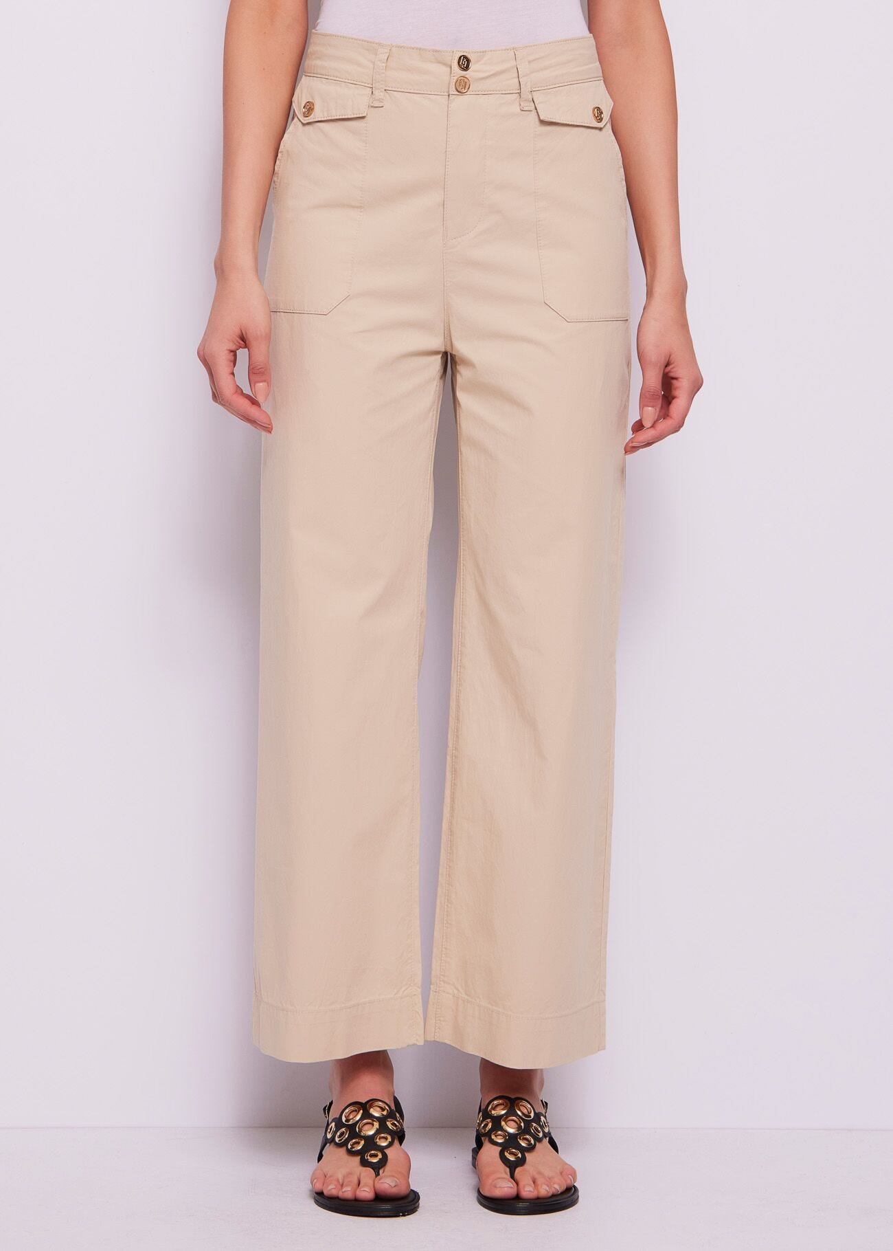 Pantalon cropped en coton pour femme