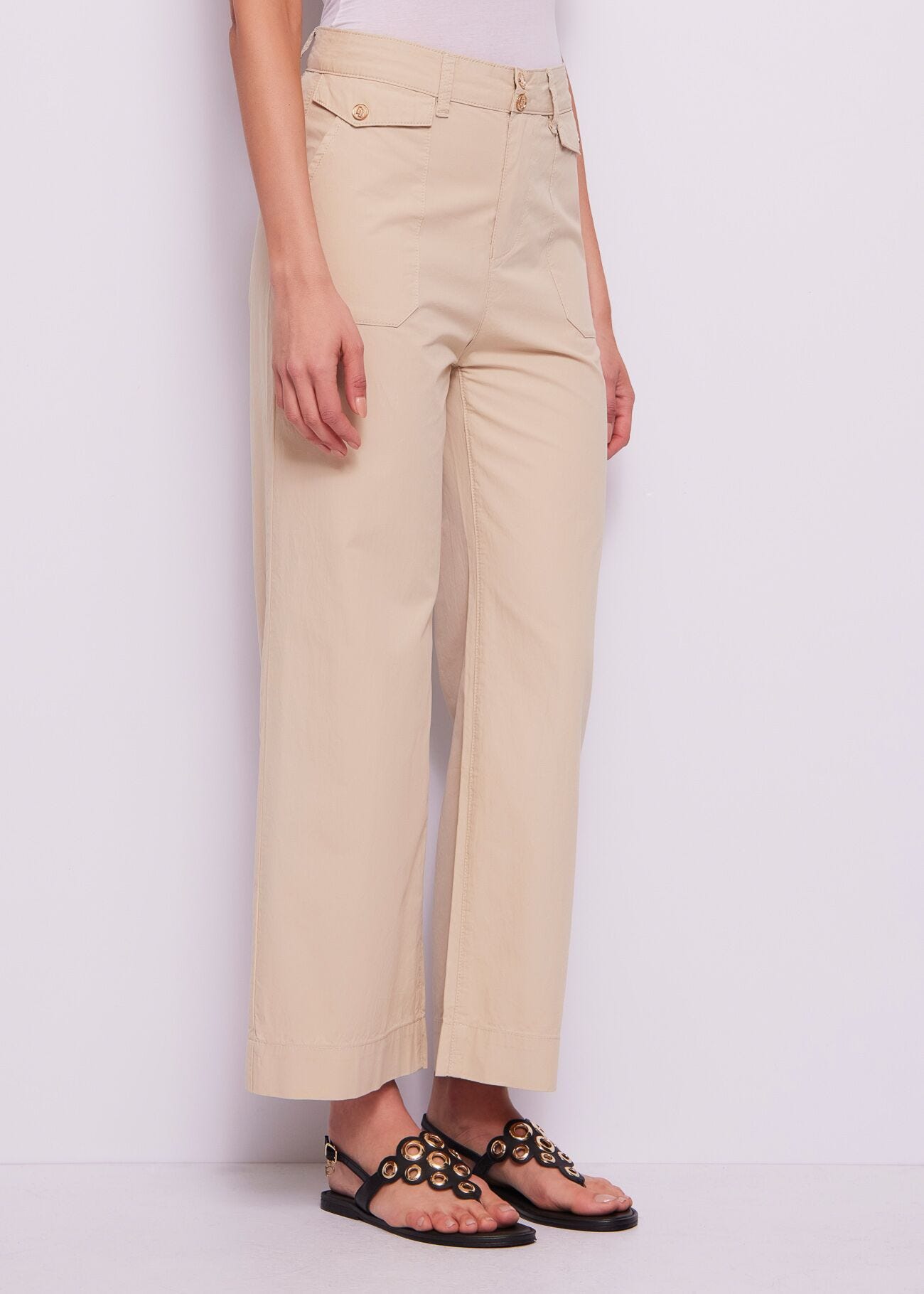 Pantalon cropped en coton pour femme