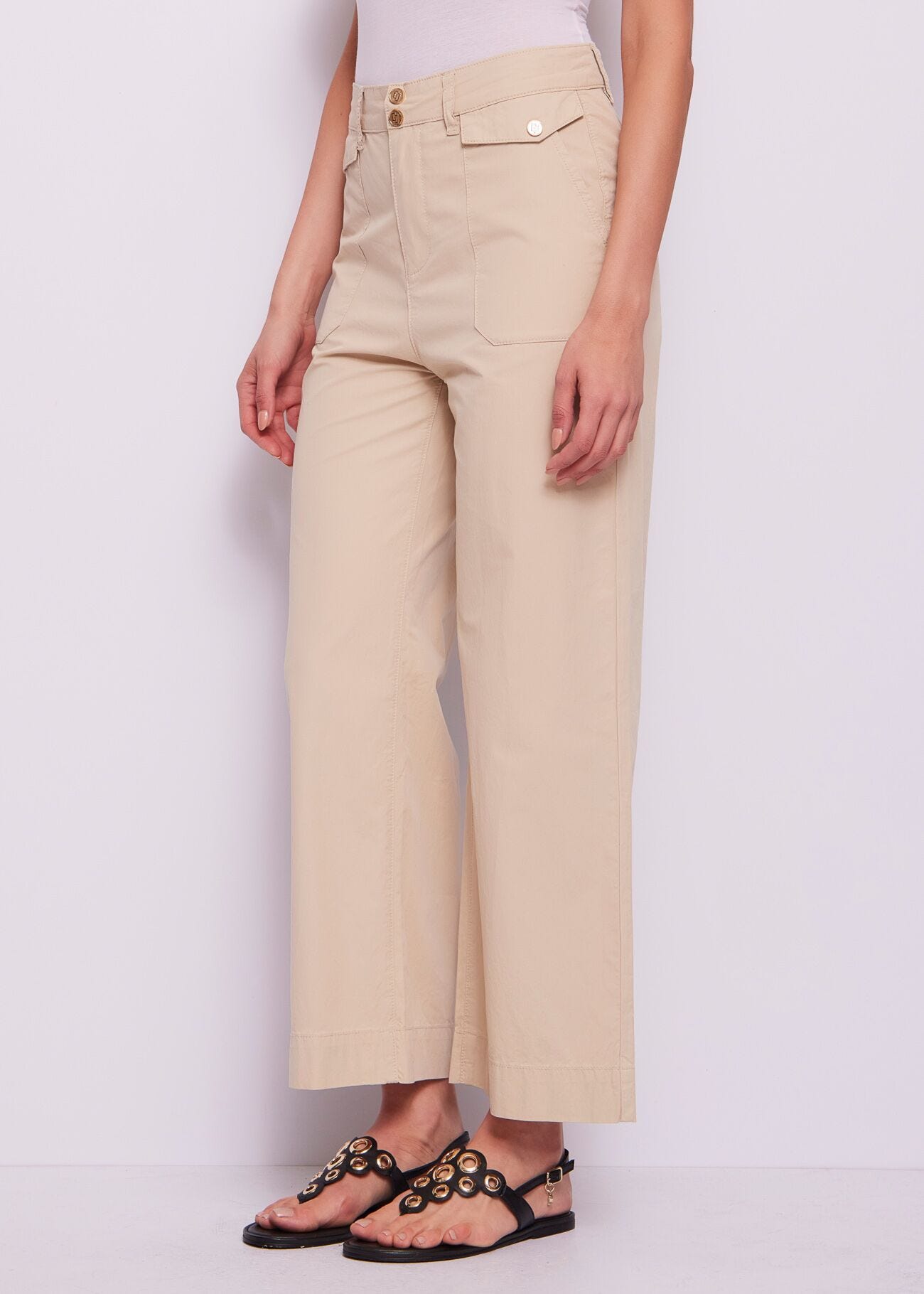 Pantalon cropped en coton pour femme