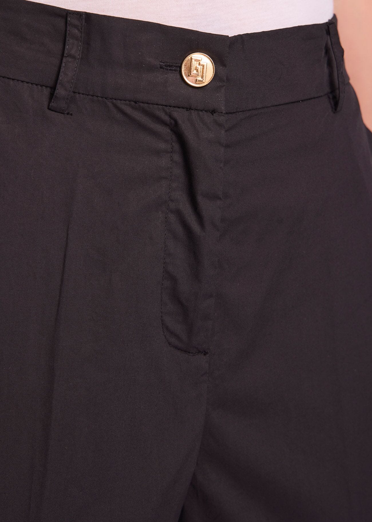 Pantalon noir en popeline pour femme