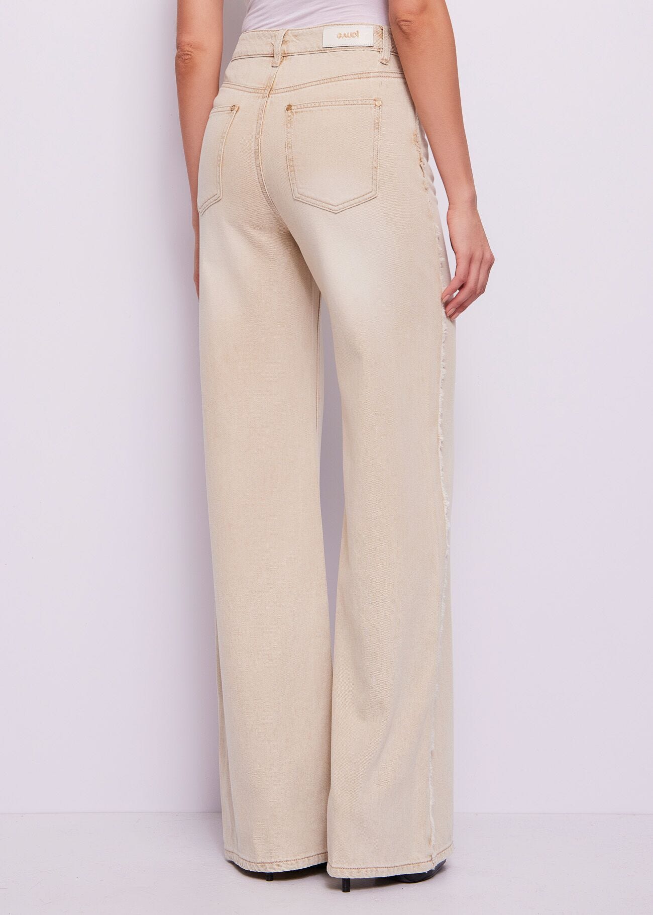 Jean en coton effet usé pour femme