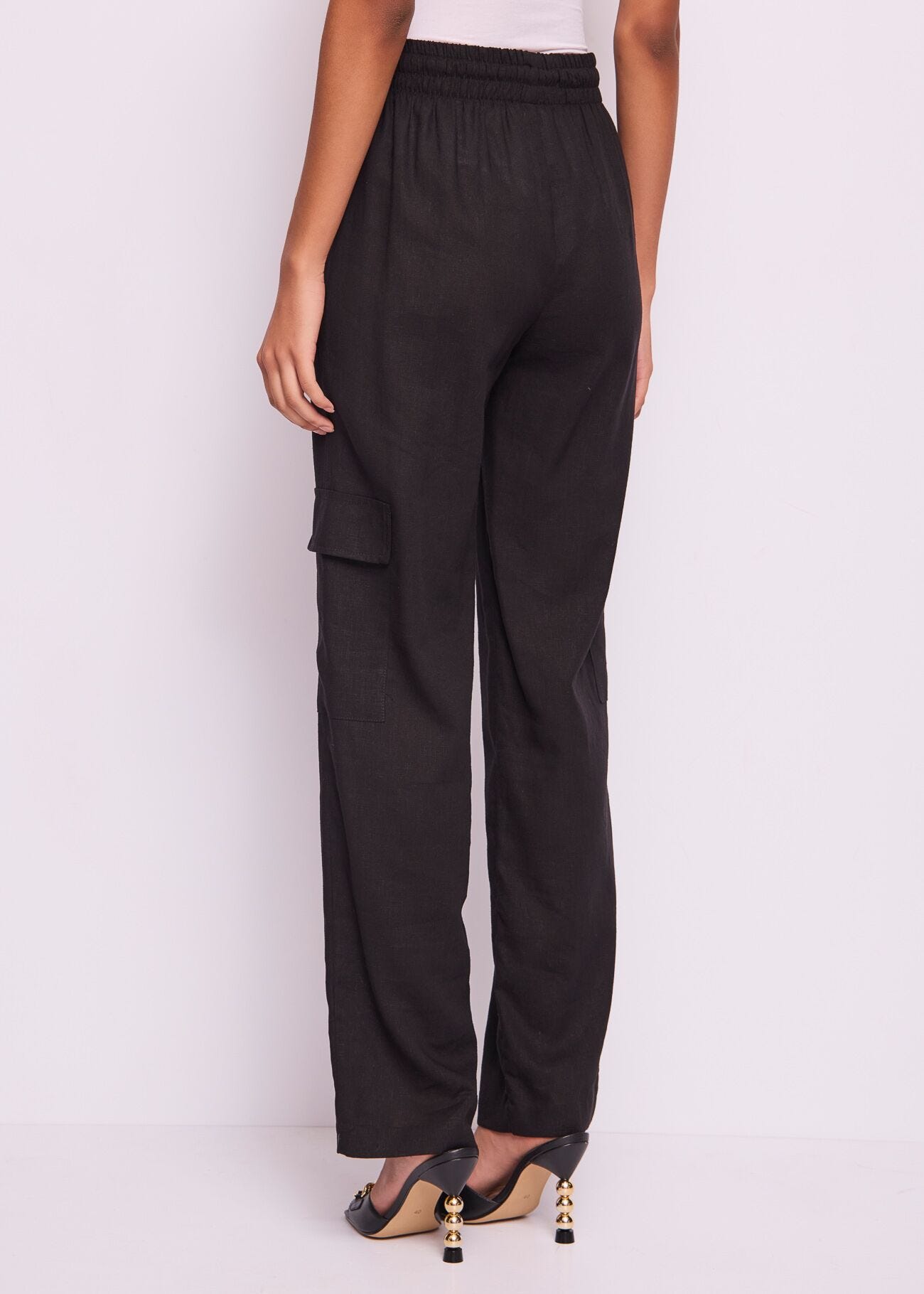 Pantalon cargo en lin pour femme