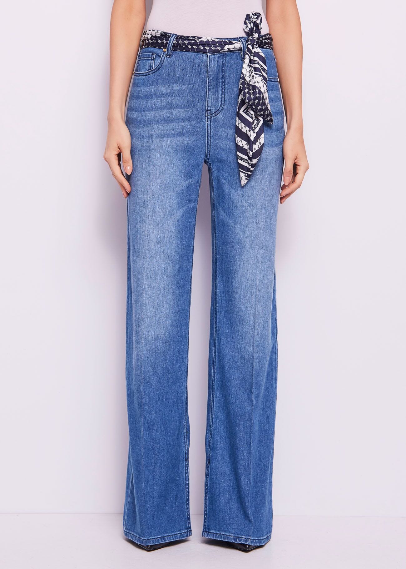 Jeans da donna wide leg in cotone