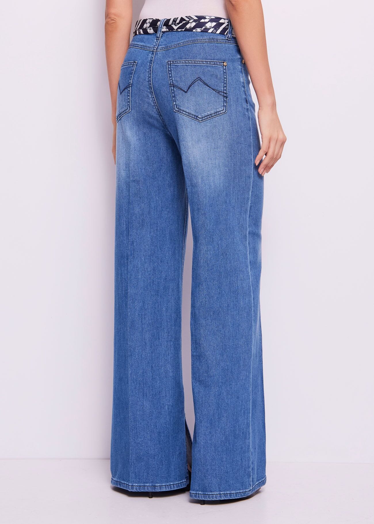 Jeans da donna wide leg in cotone