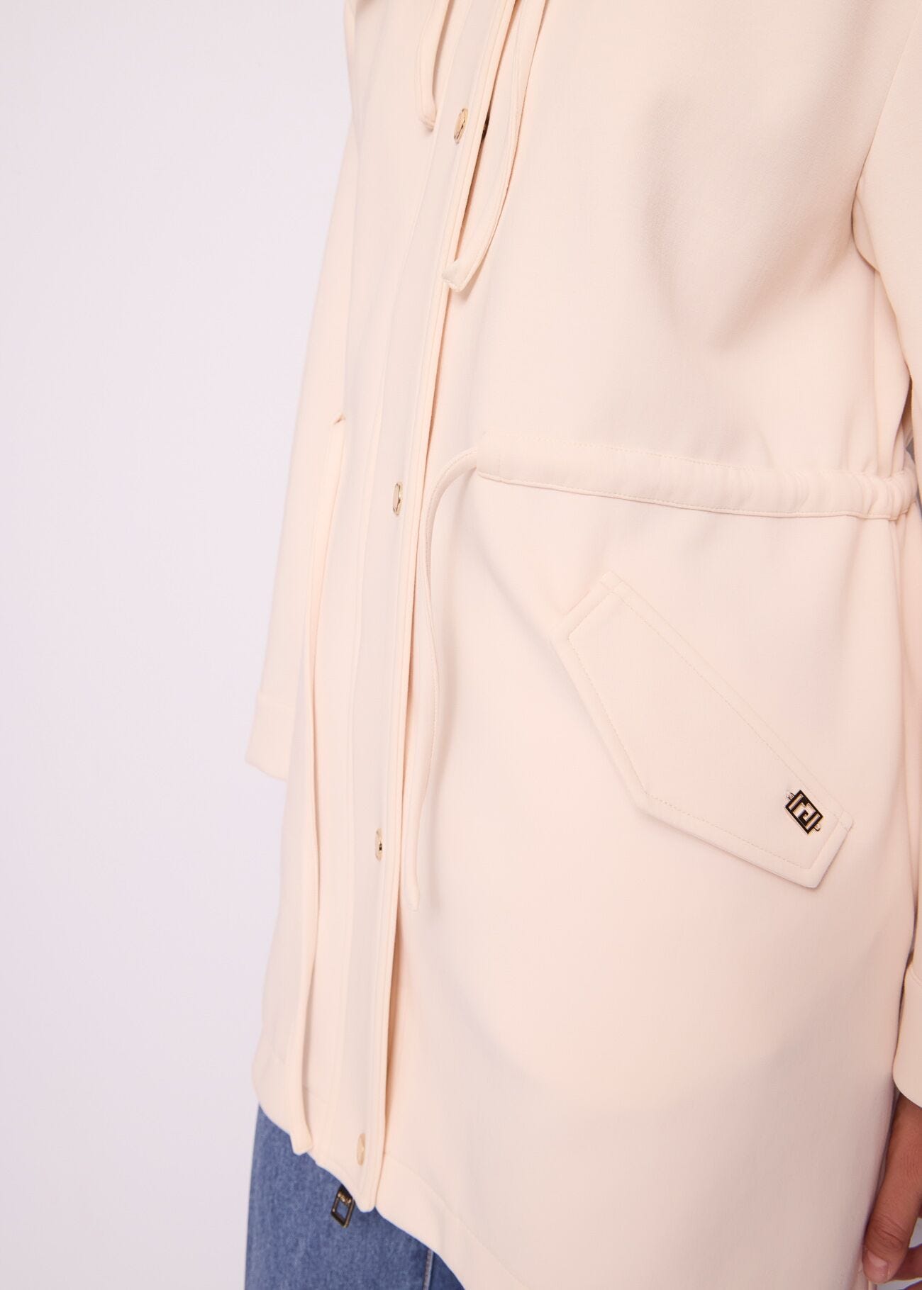 Parka donna bianco con cappuccio