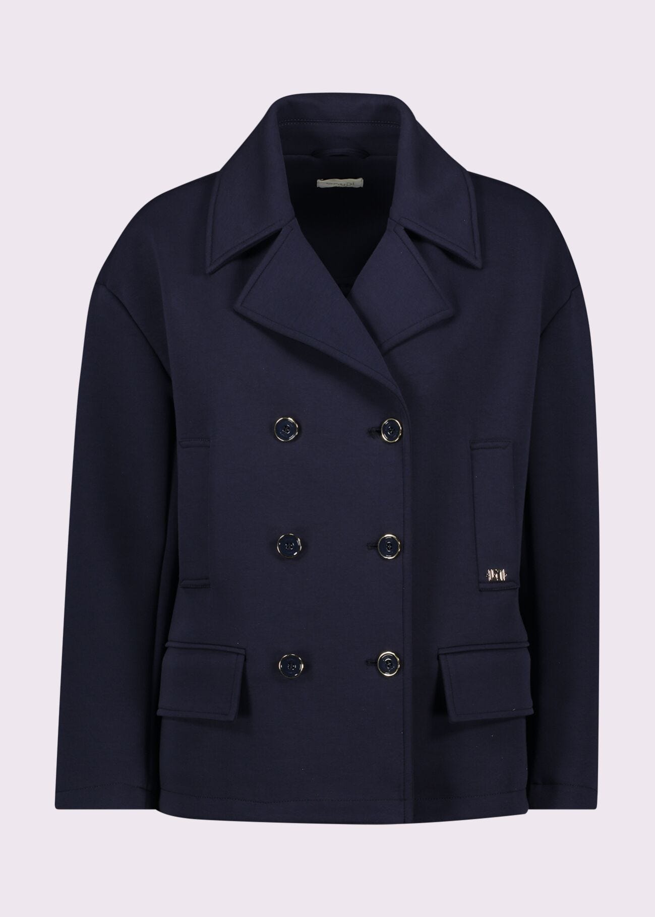Caban bleu en scuba pour femme