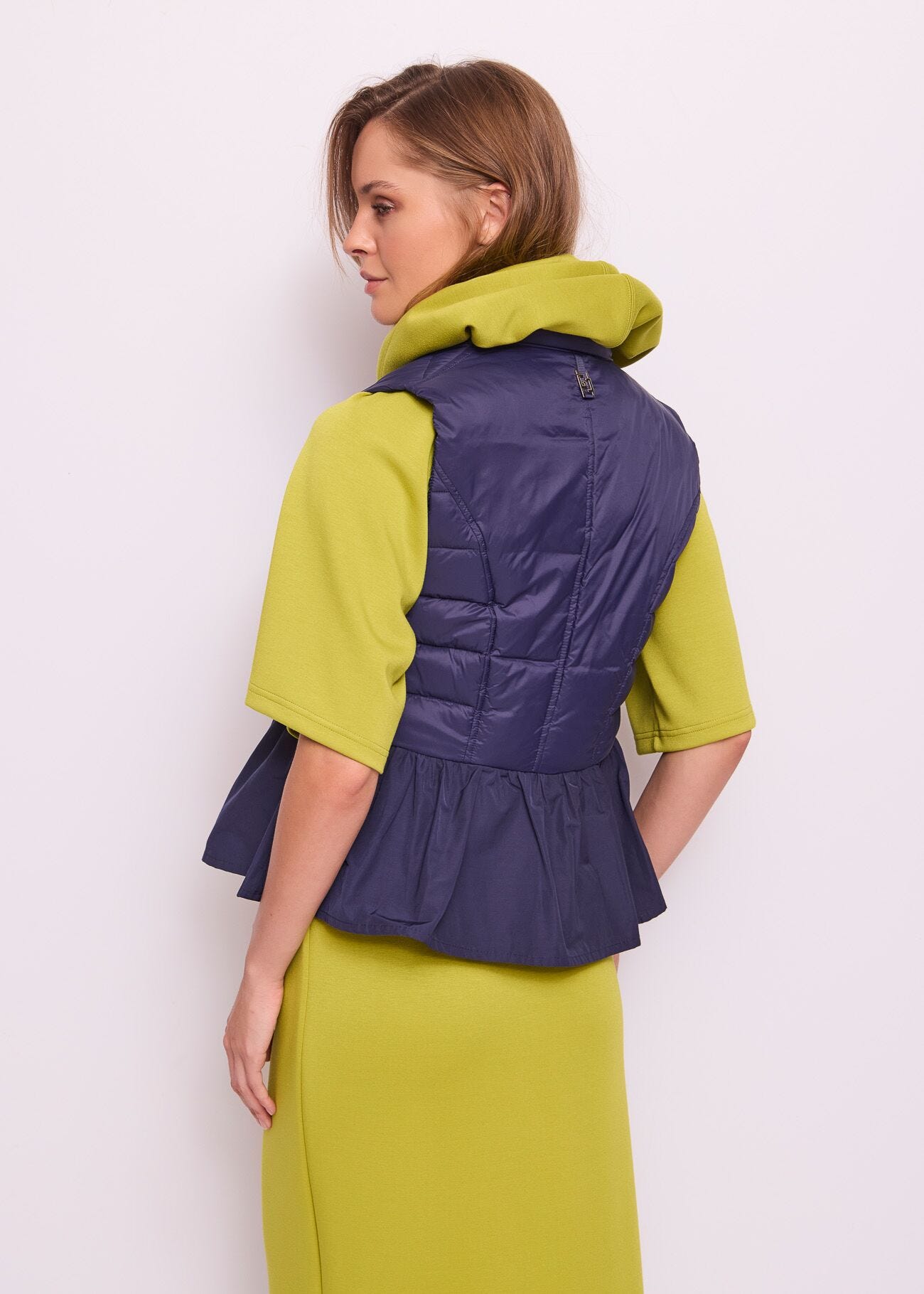 Gilet bleu en nylon rembourré pour femme