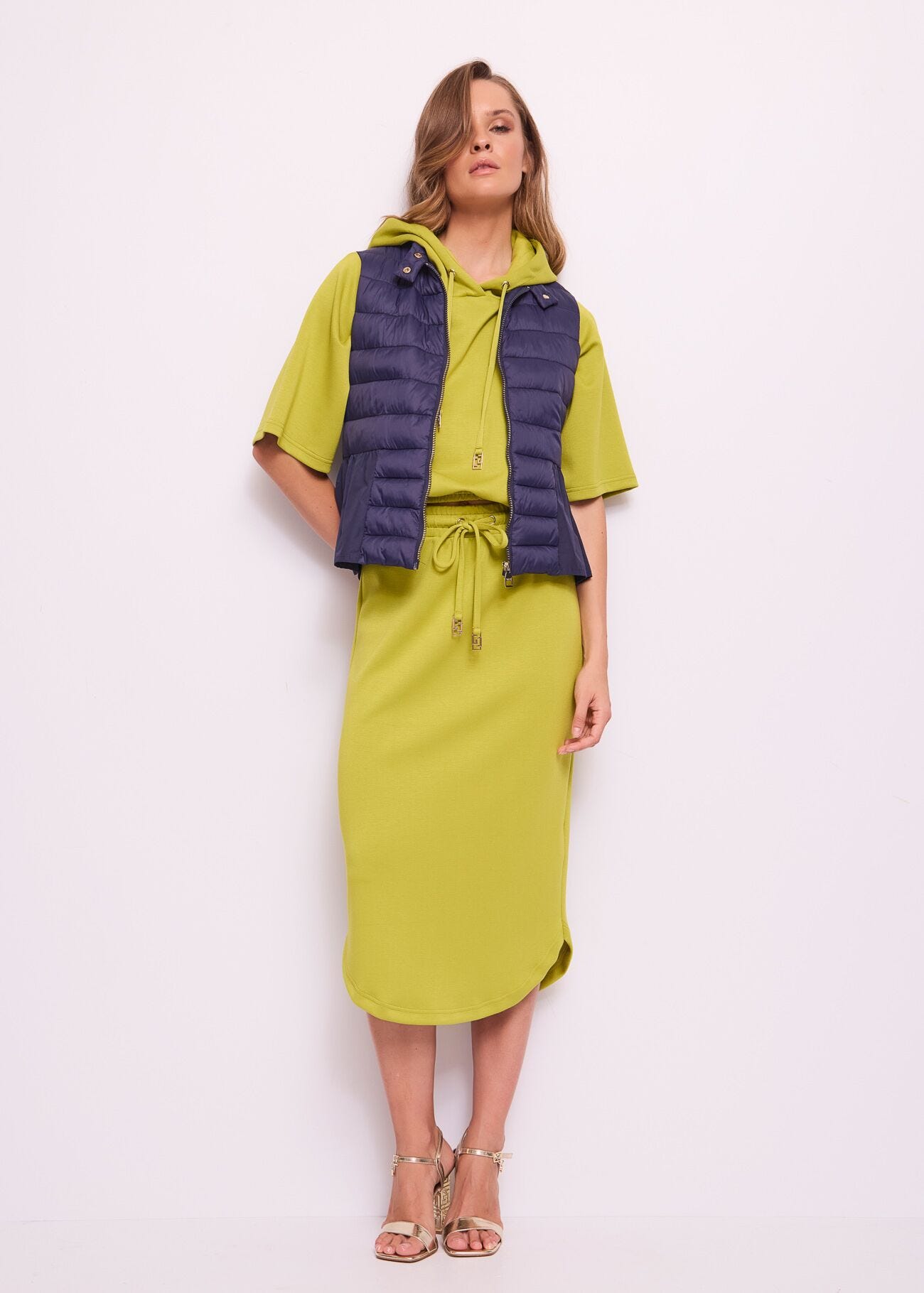 Gilet bleu en nylon rembourré pour femme