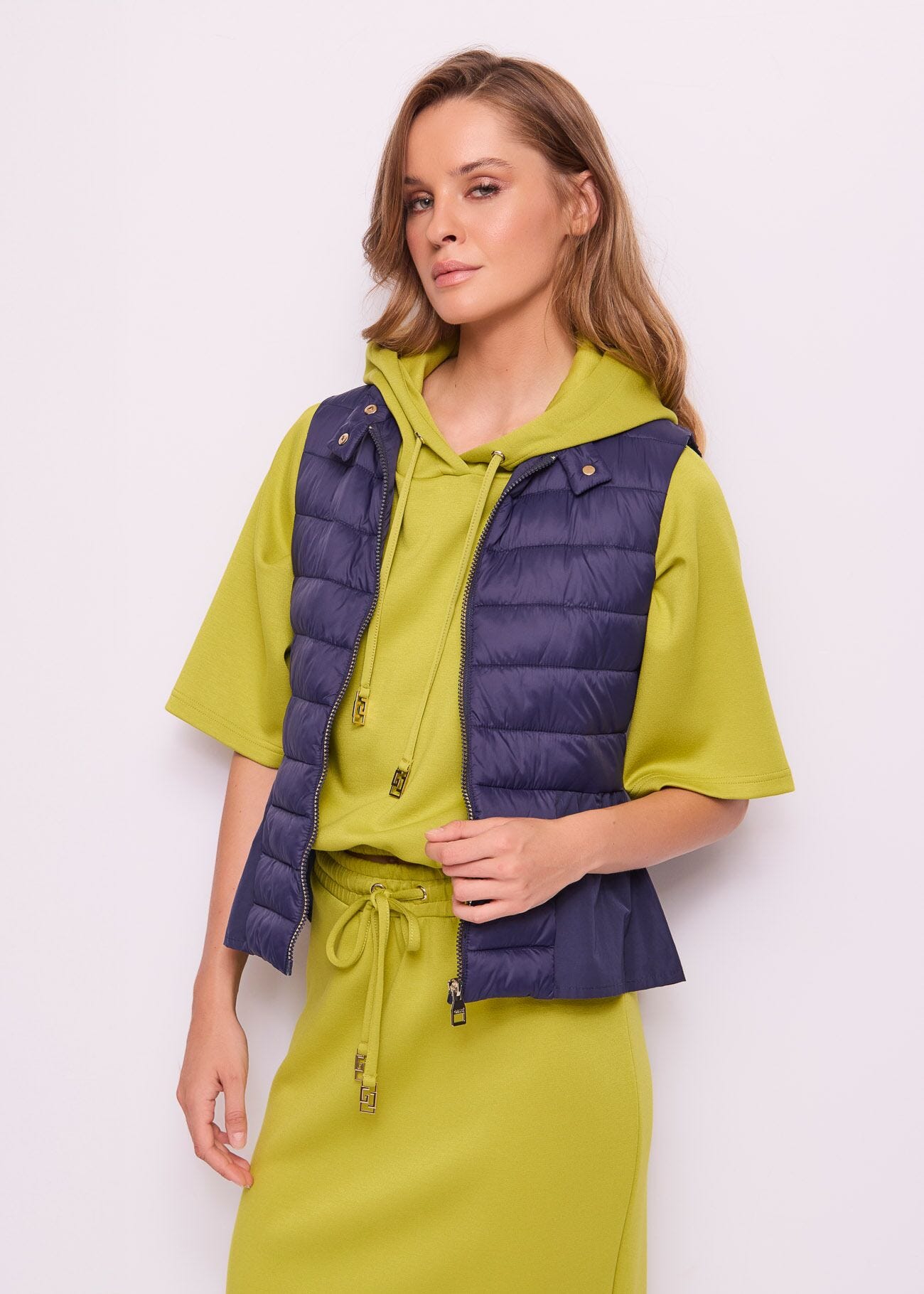 Gilet bleu en nylon rembourré pour femme