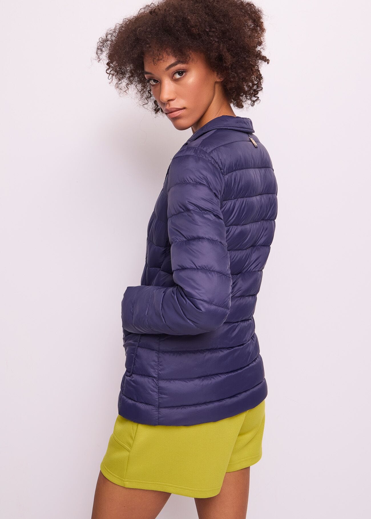 Blazer bleu en nylon rembourré pour femme
