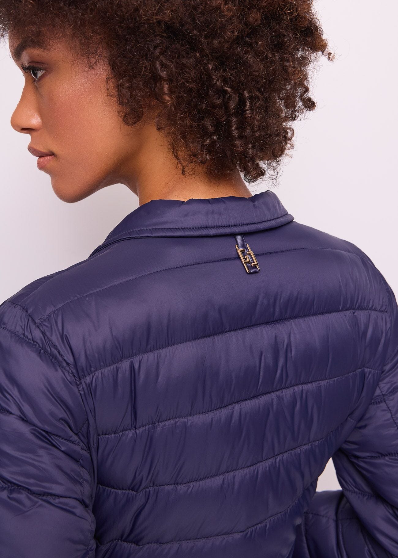 Blazer bleu en nylon rembourré pour femme