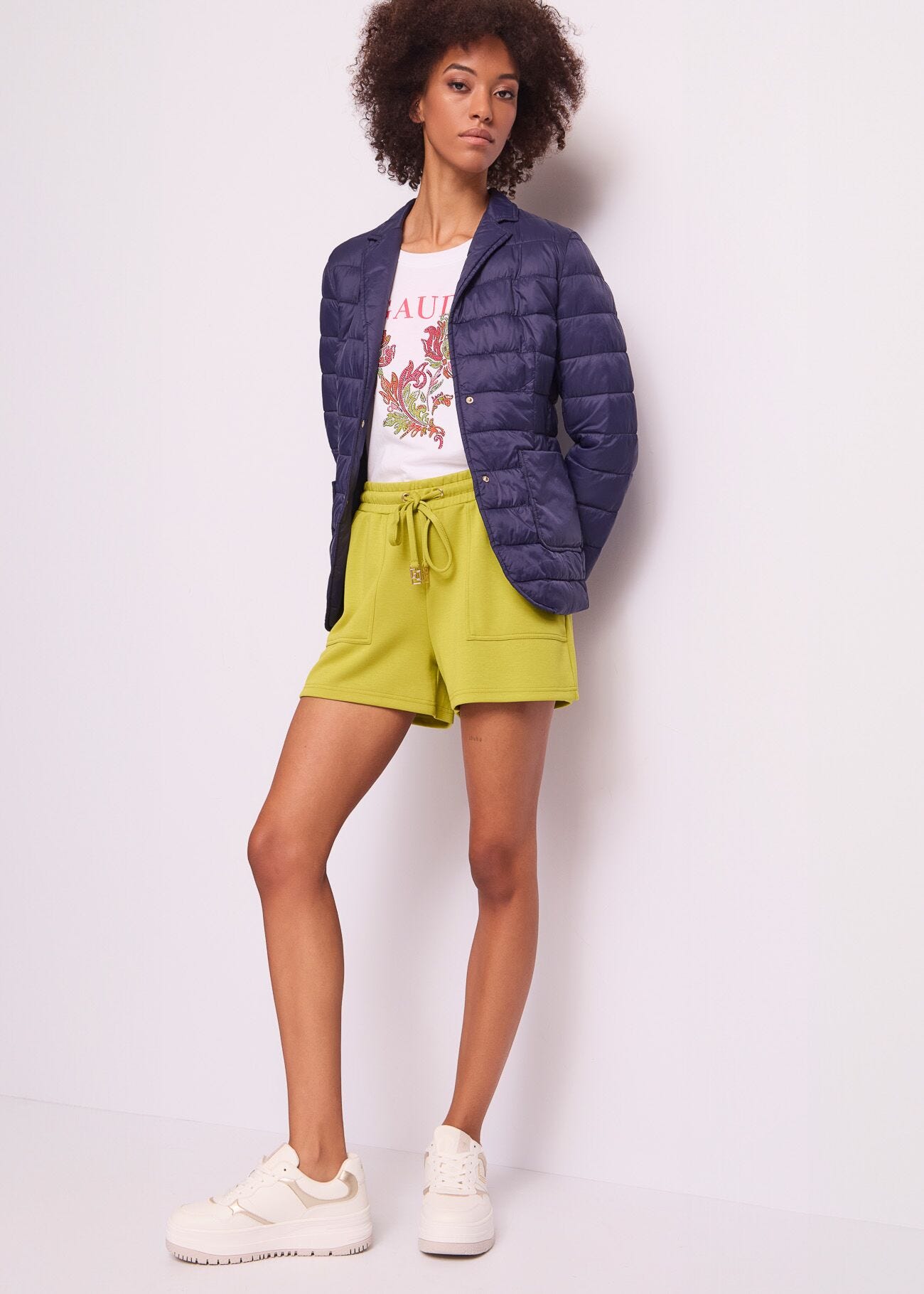 Blazer bleu en nylon rembourré pour femme