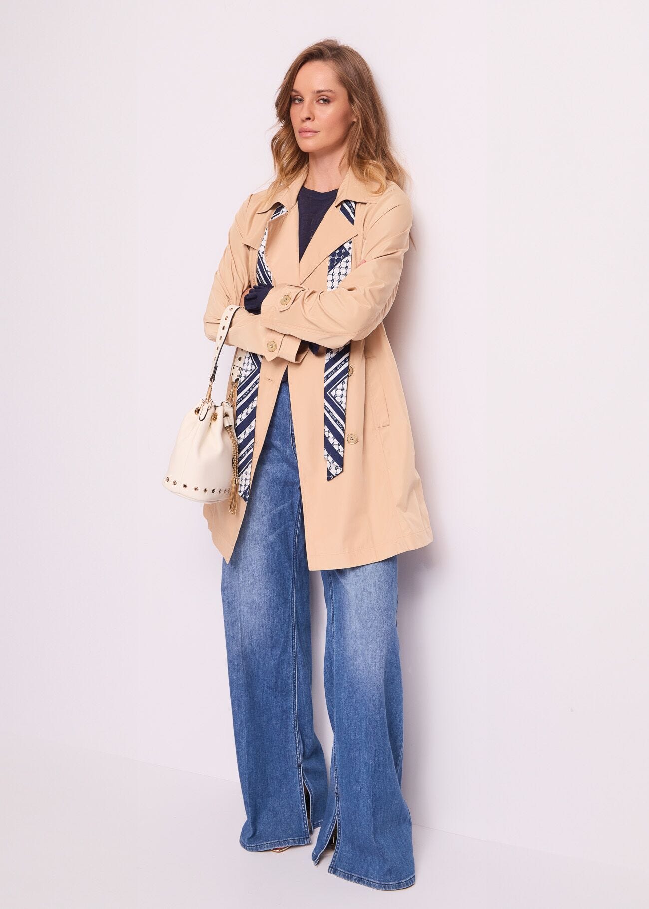 Trench donna doppiopetto con cintura