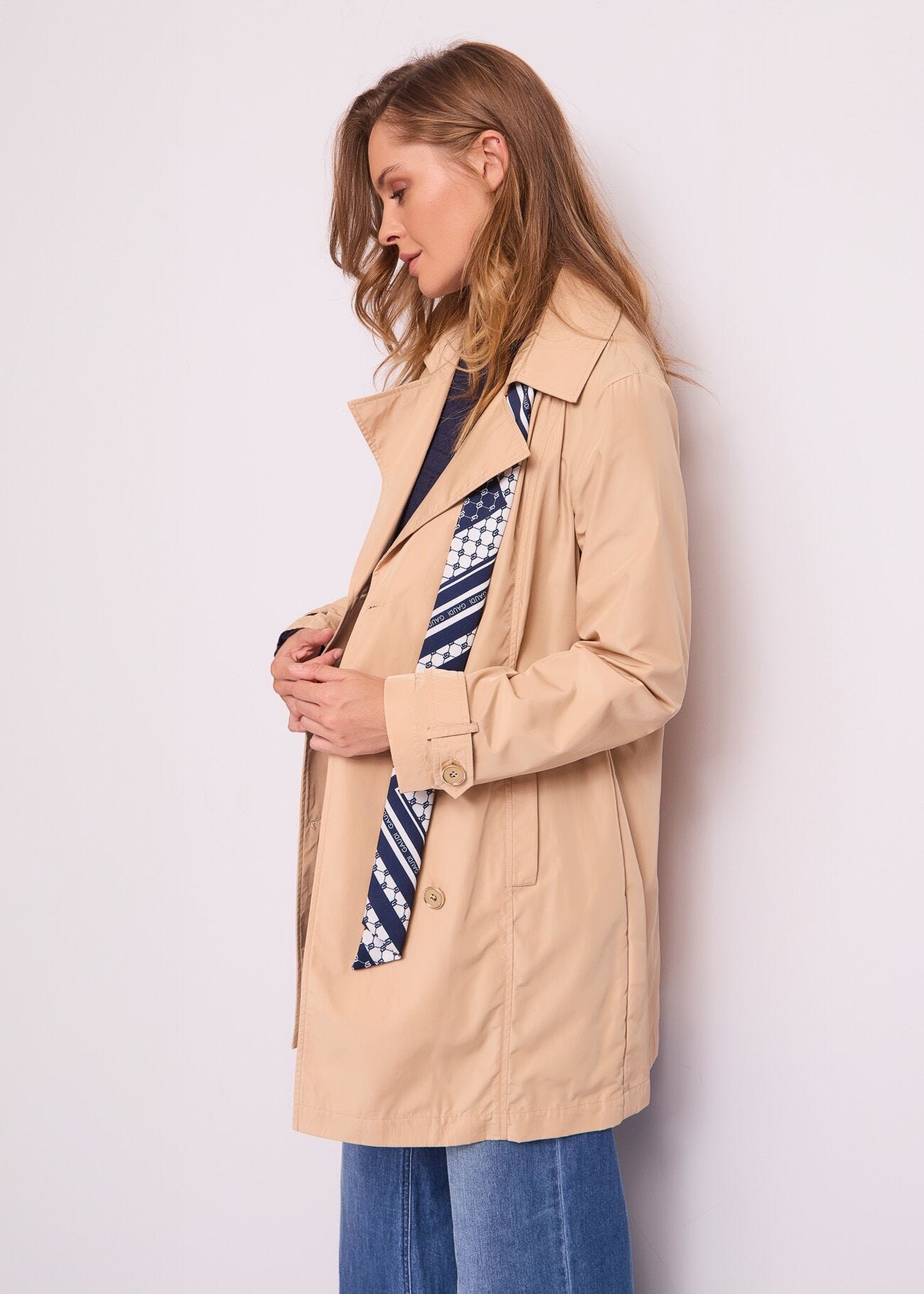 Trench donna doppiopetto con cintura