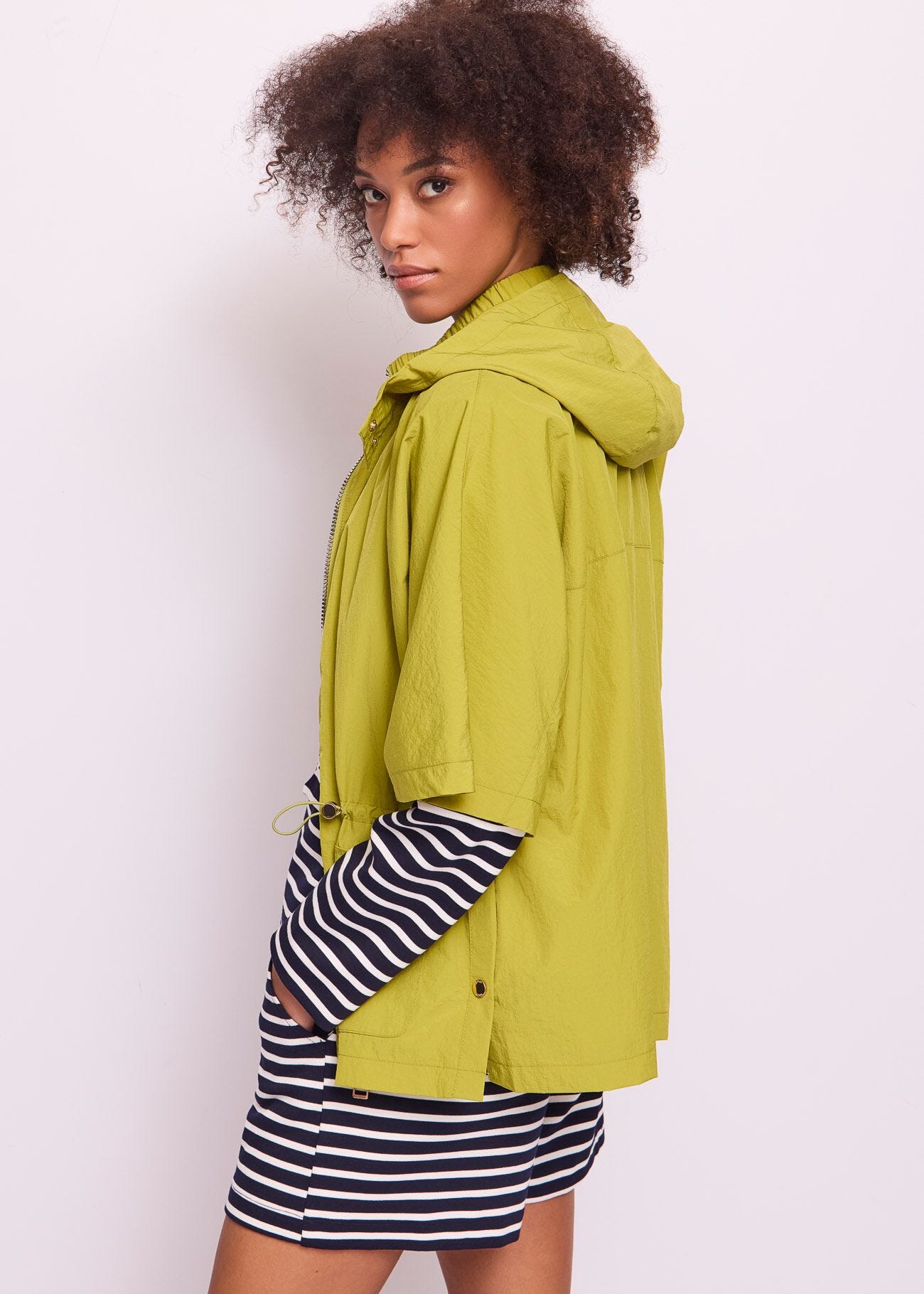 Giacca donna verde con zip