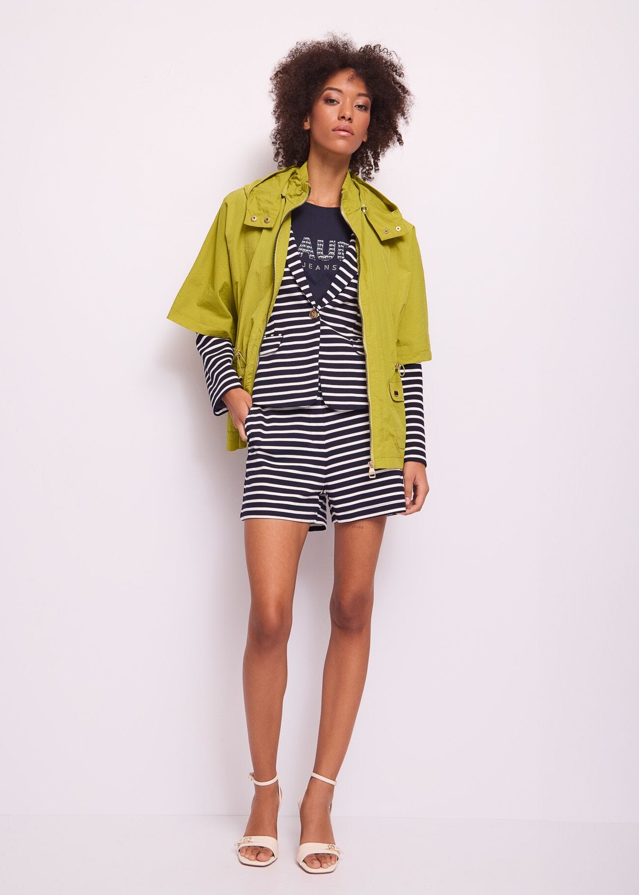 Giacca donna verde con zip