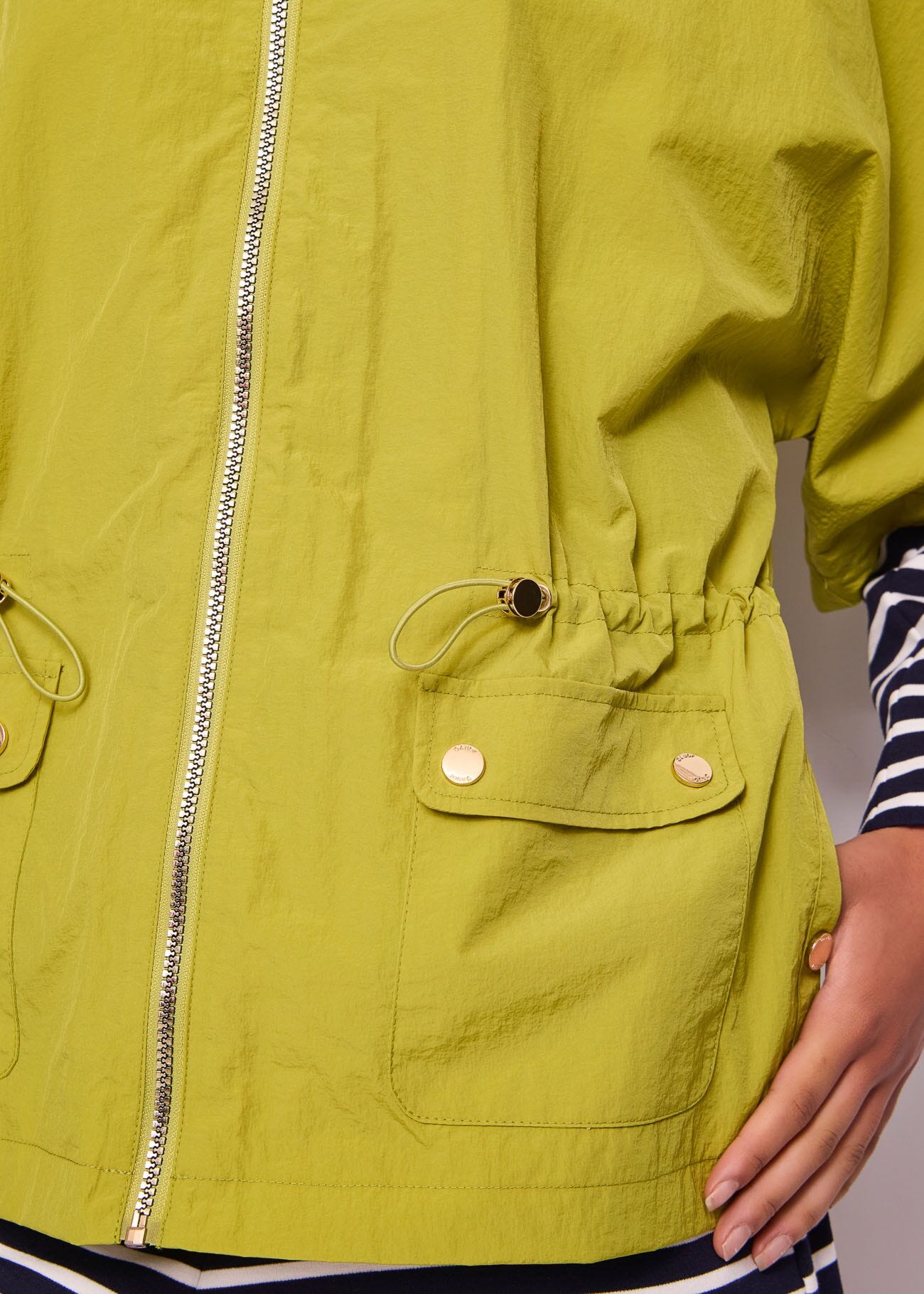 Giacca donna verde con zip