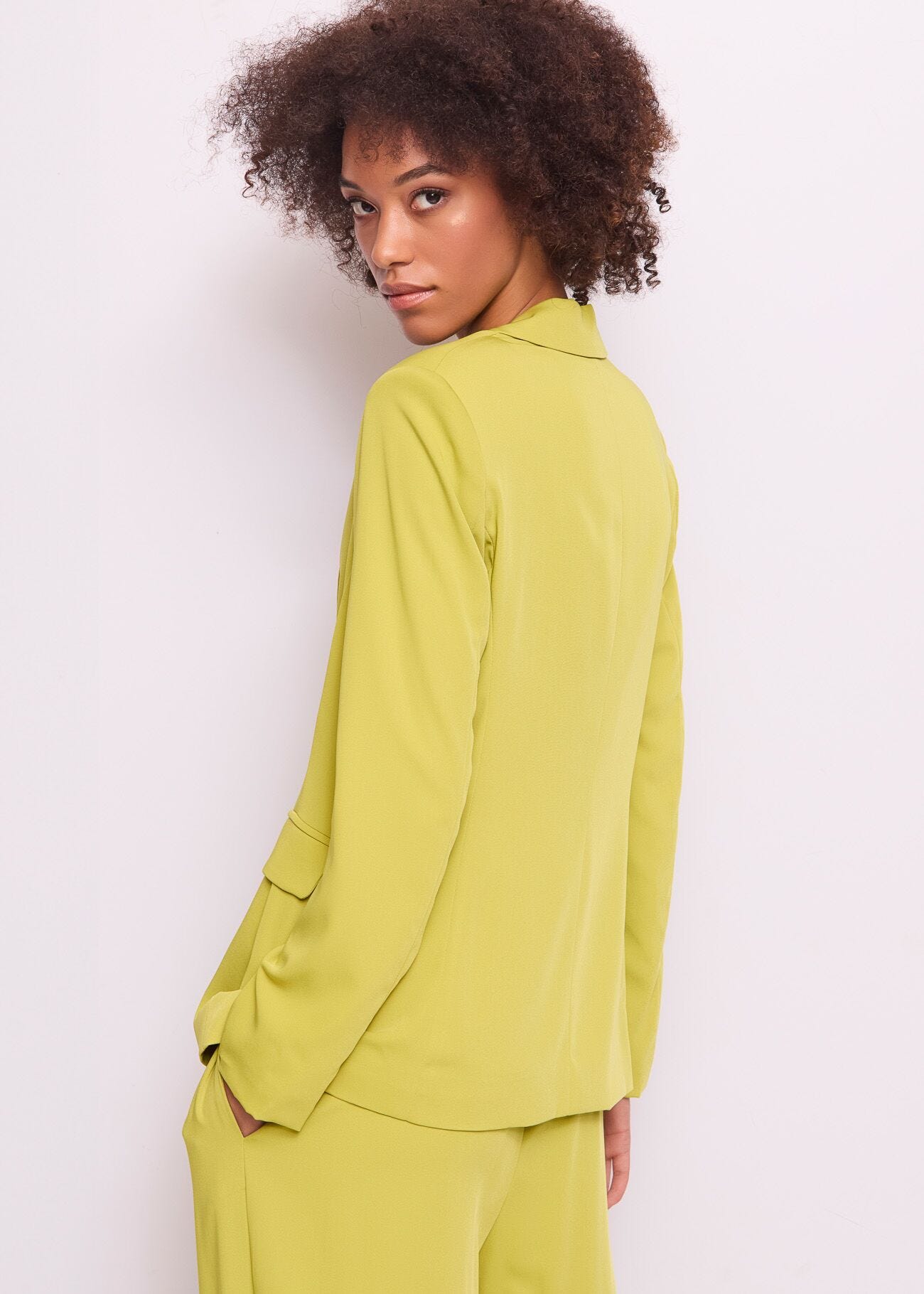 Blazer donna verde monopetto