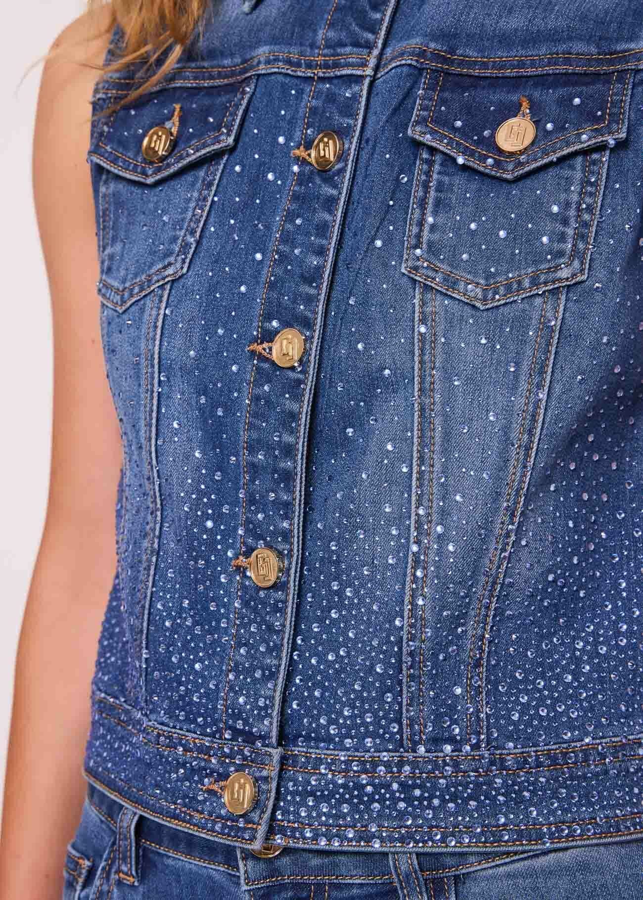 Gilet donna con bottoni logati
